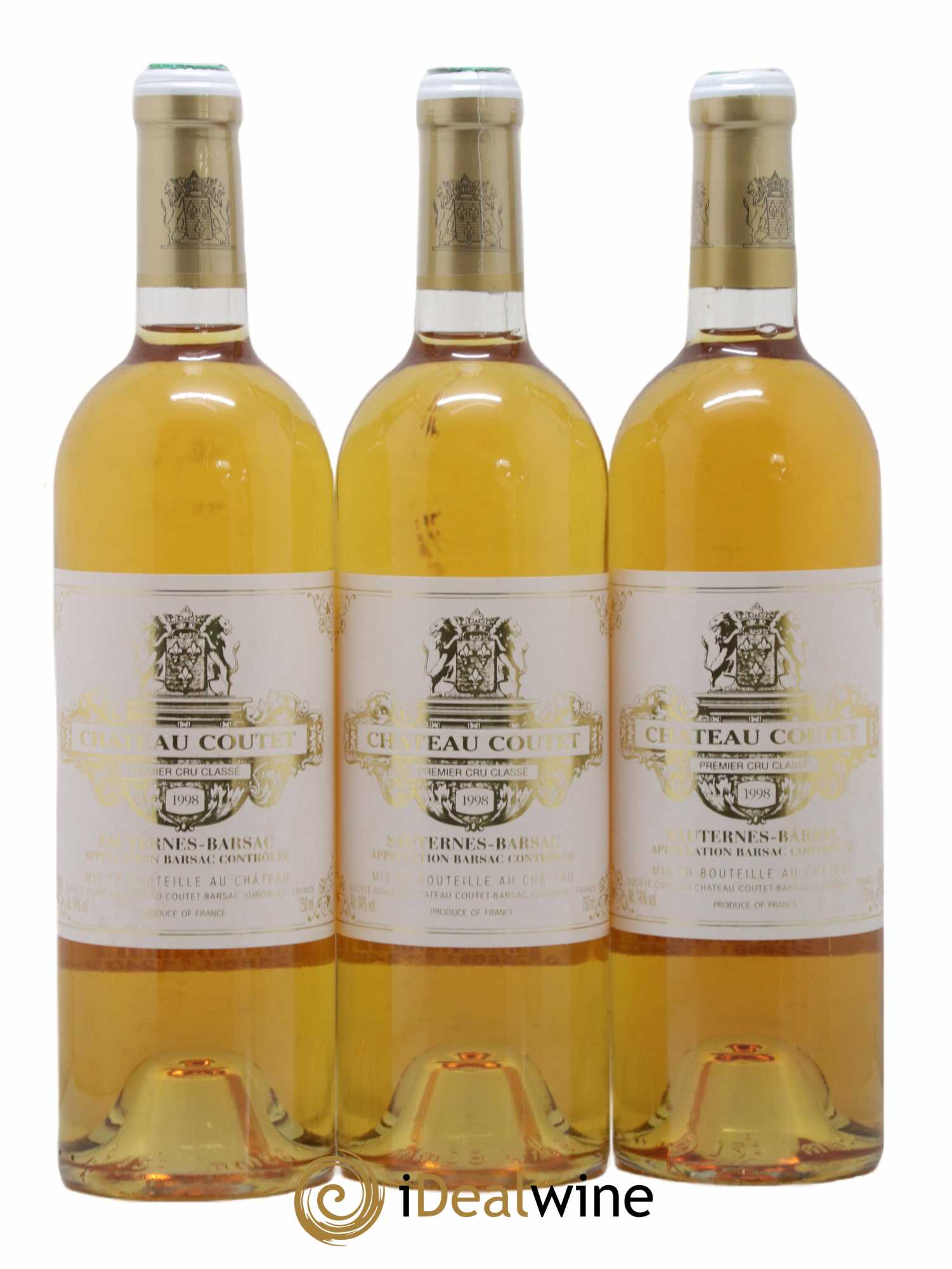 Château Coutet 1er Grand Cru Classé 1998 - Lotto di 3 bottiglie - 0