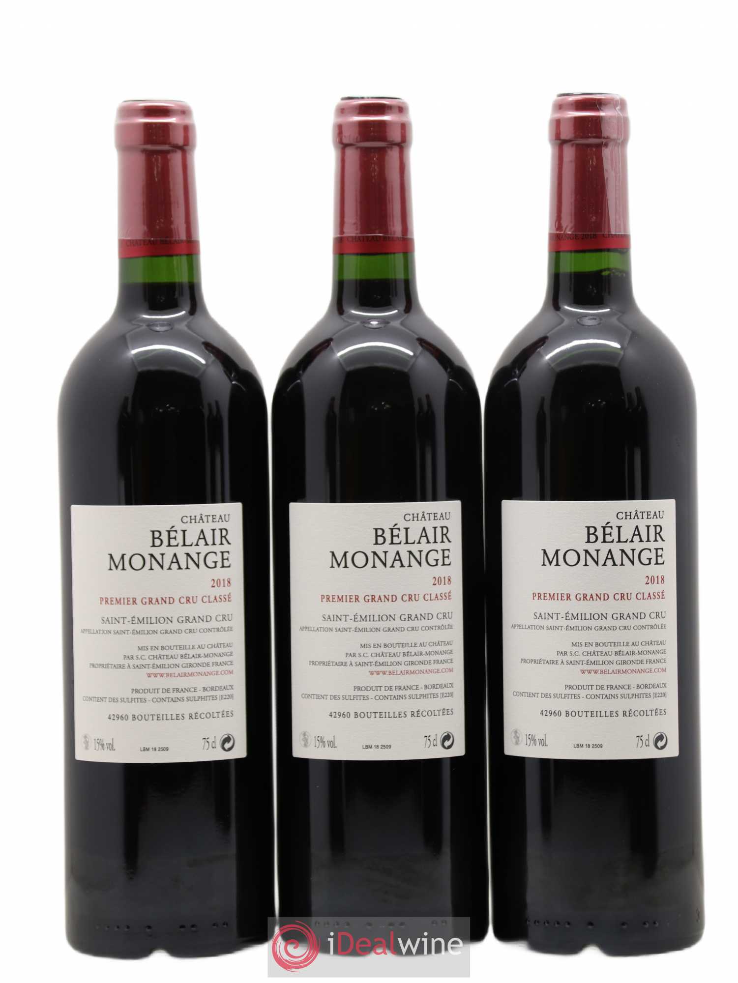 Château Belair (Belair-Monange) 1er Grand Cru Classé B 2018 - Lot de 6 bouteilles - 2