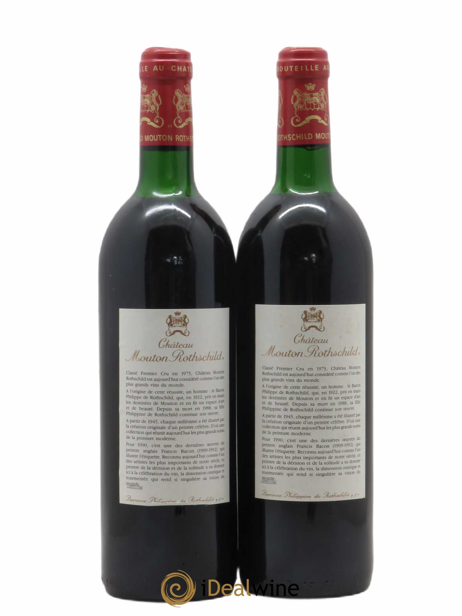 Château Mouton Rothschild 1er Grand Cru Classé 1990 - Lot de 2 bouteilles - 1