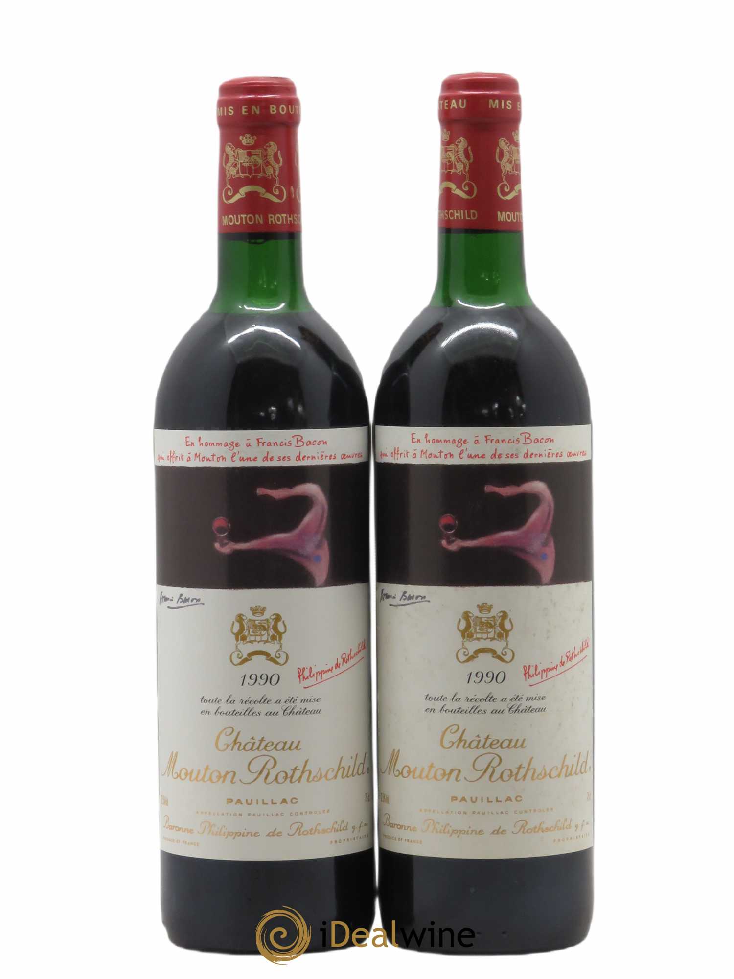 Château Mouton Rothschild 1er Grand Cru Classé 1990 - Lot de 2 bouteilles - 0