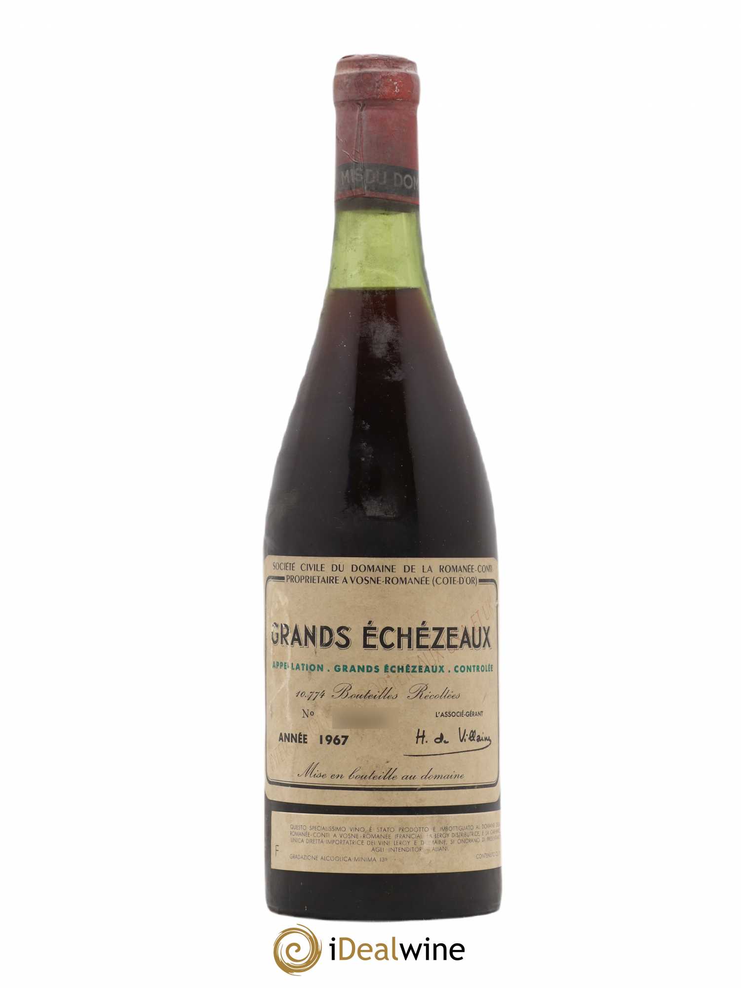 Grands-Echezeaux Grand Cru Domaine de la Romanée-Conti 1967 - Lot de 1 bouteille - 0