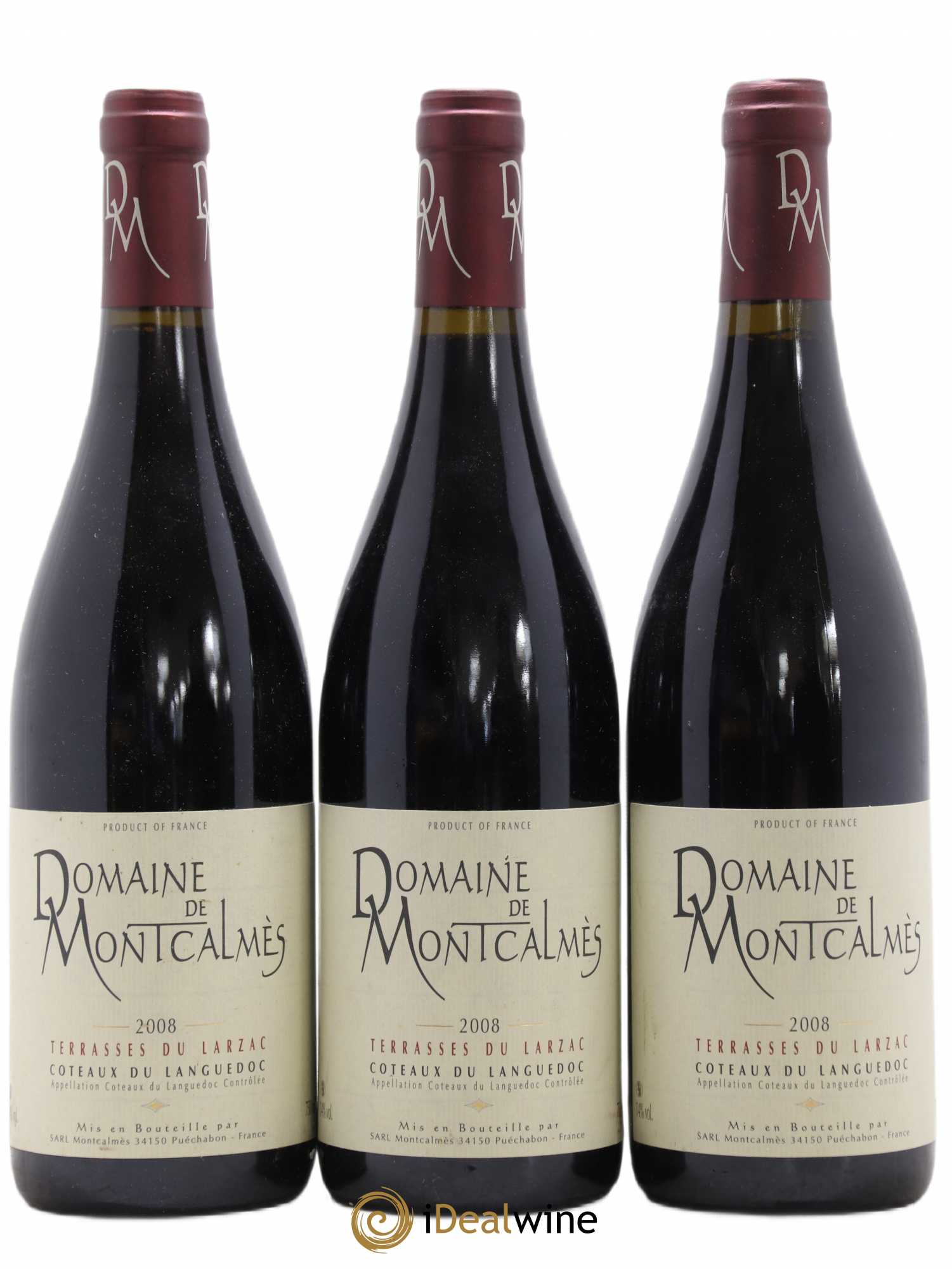 Terrasses du Larzac Domaine de Montcalmès Frédéric Pourtalié (sans prix de réserve) 2008 - Lot de 3 bouteilles - 0