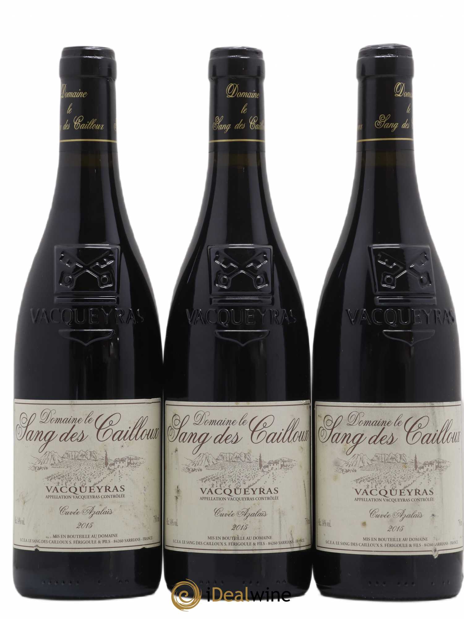 Vacqueyras Azalaïs Le Sang des Cailloux (sans prix de réserve) 2015 - Lot de 3 bouteilles - 0