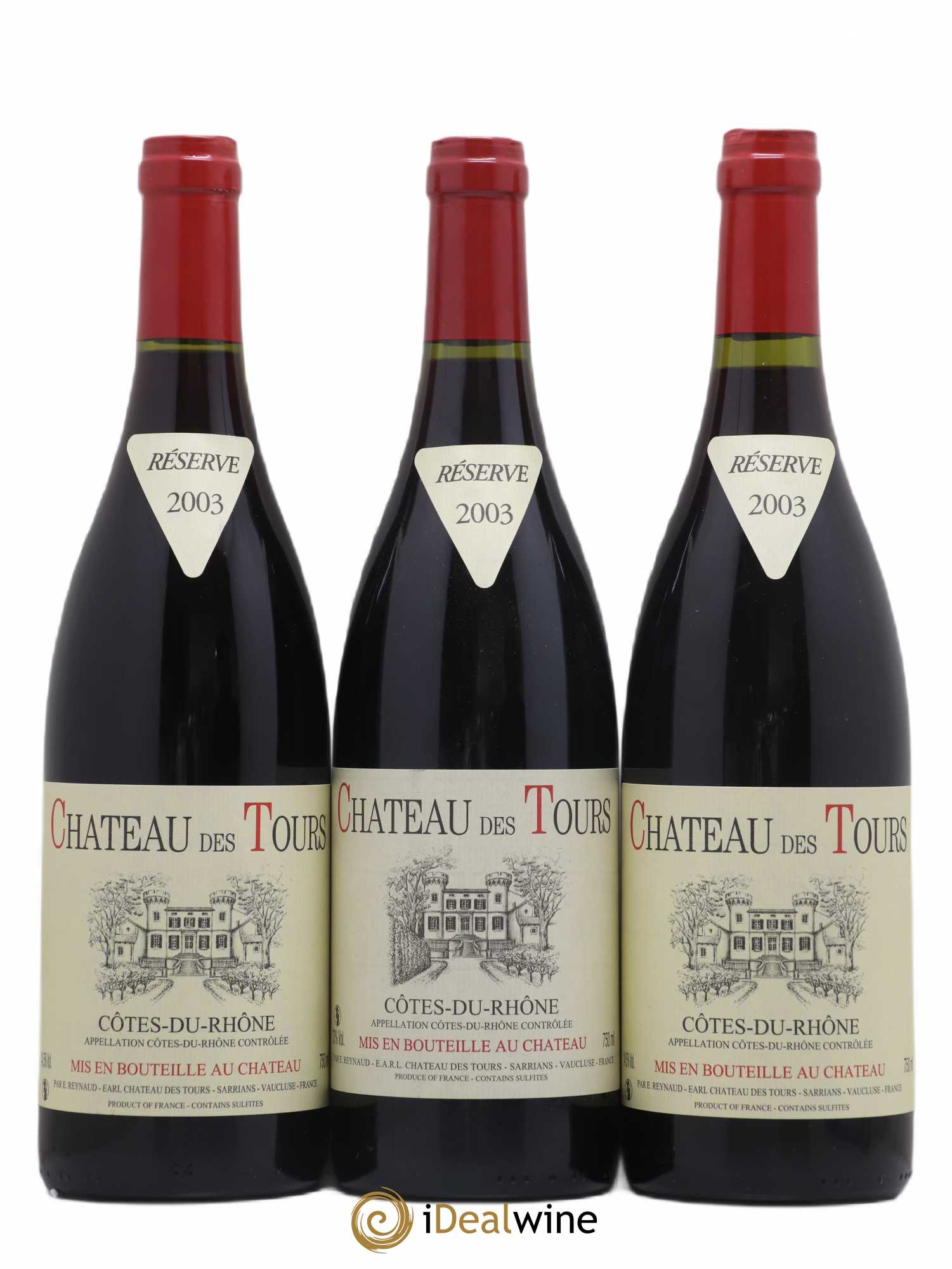 Côtes-du-Rhône Château des Tours Emmanuel Reynaud (sans prix de réserve) 2003 - Lot de 3 bouteilles - 0