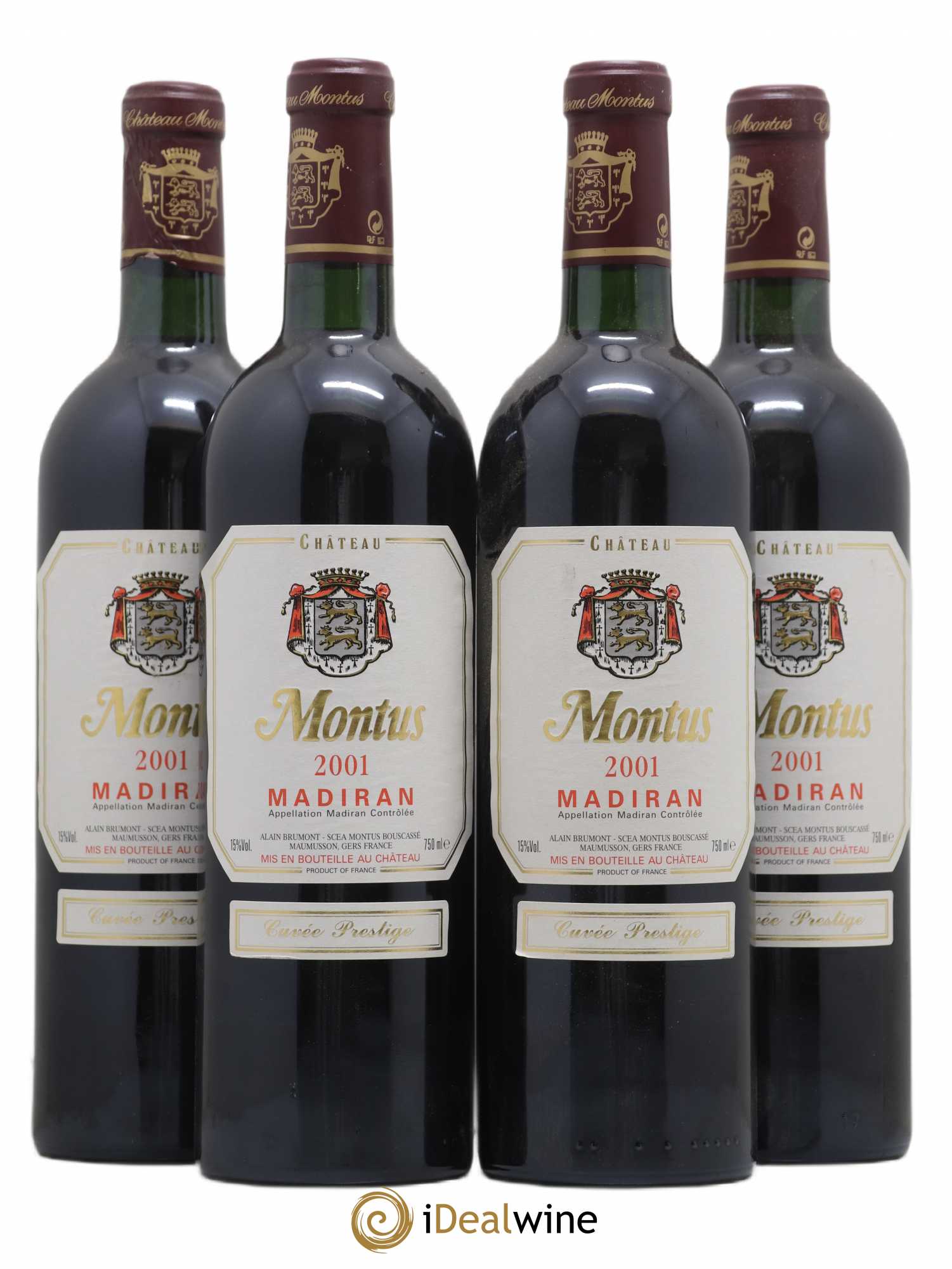Madiran Château Montus-Prestige Alain Brumont (sans prix de réserve) 2001 - Lot de 4 bouteilles - 0