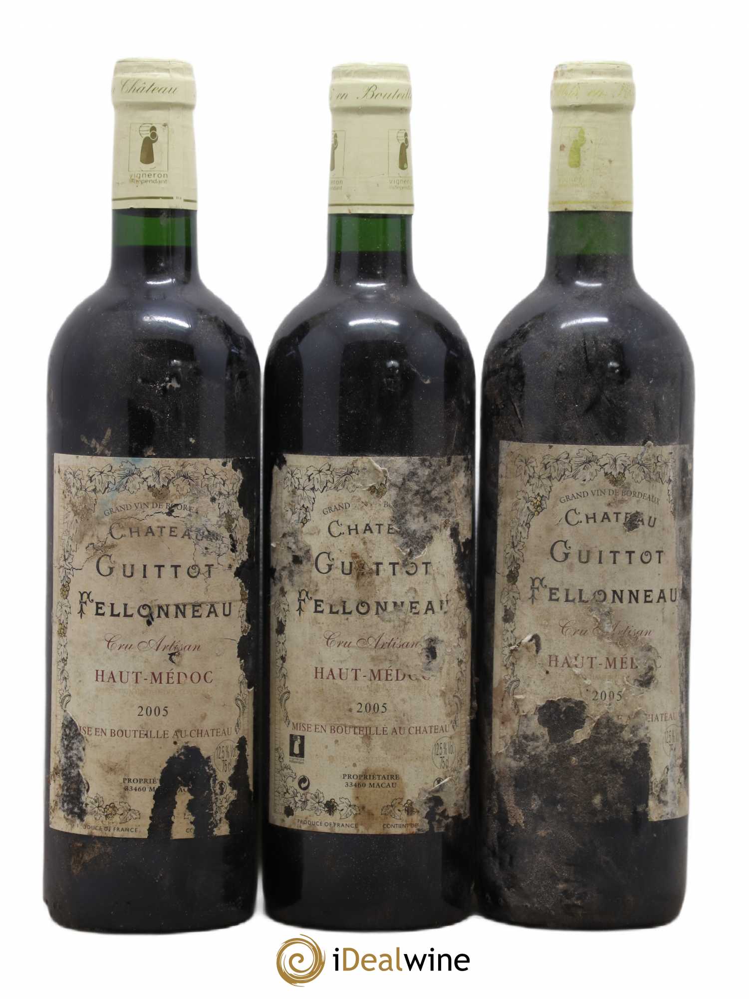 Haut Médoc Château Guittot Felloneau (sans prix de réserve) 2005 - Posten von 3 Flaschen - 0