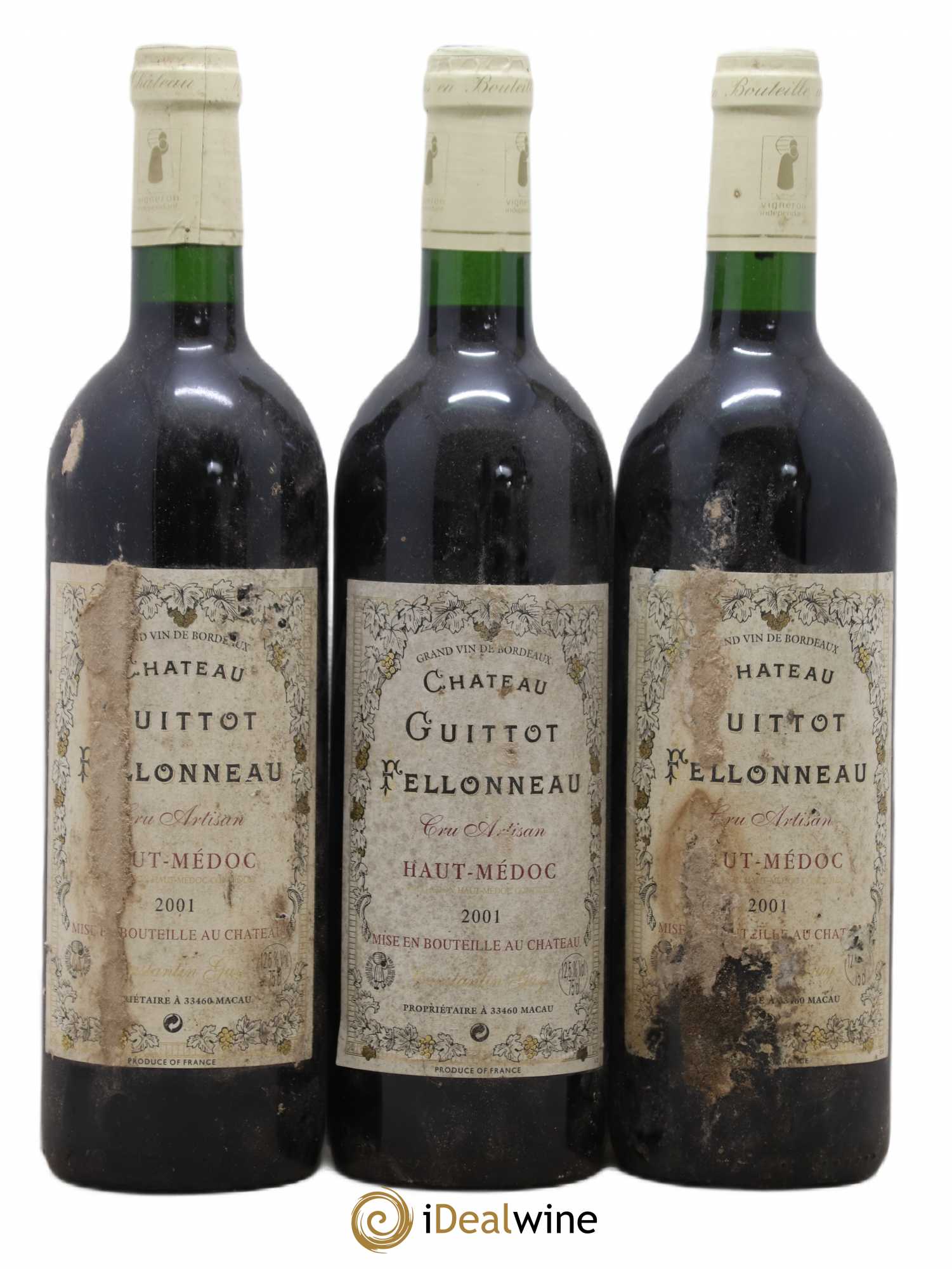 Haut Médoc Château Guittot Felloneau (sans prix de réserve) 2001 - Posten von 6 Flaschen - 2