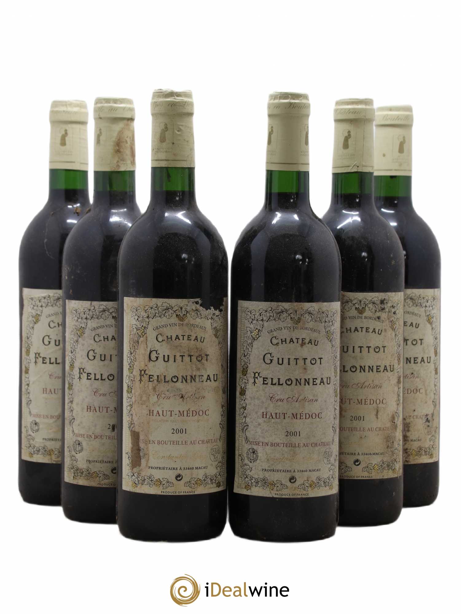 Haut Médoc Château Guittot Felloneau (sans prix de réserve) 2001 - Posten von 6 Flaschen - 0