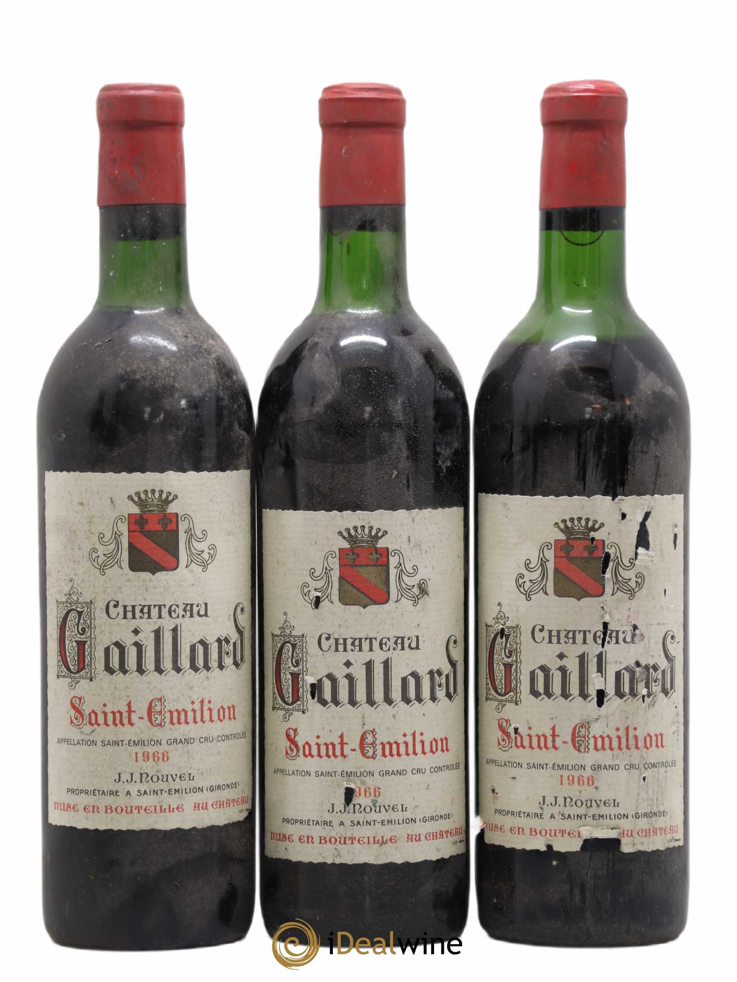Saint-Émilion Château Gaillard (sans prix de réserve) 1966 - Lot de 6 bouteilles - 1