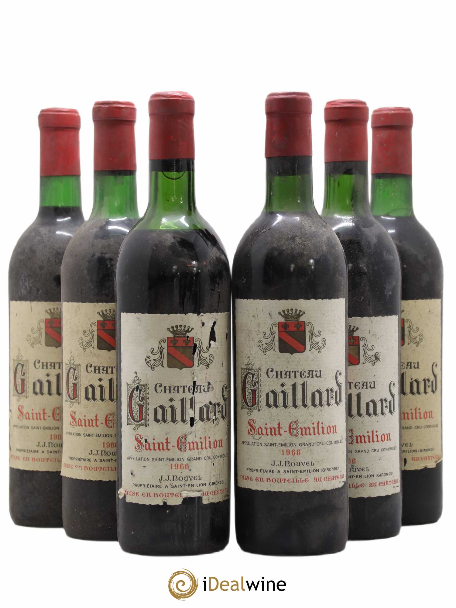 Saint-Émilion Château Gaillard (sans prix de réserve) 1966 - Lot de 6 bouteilles - 0