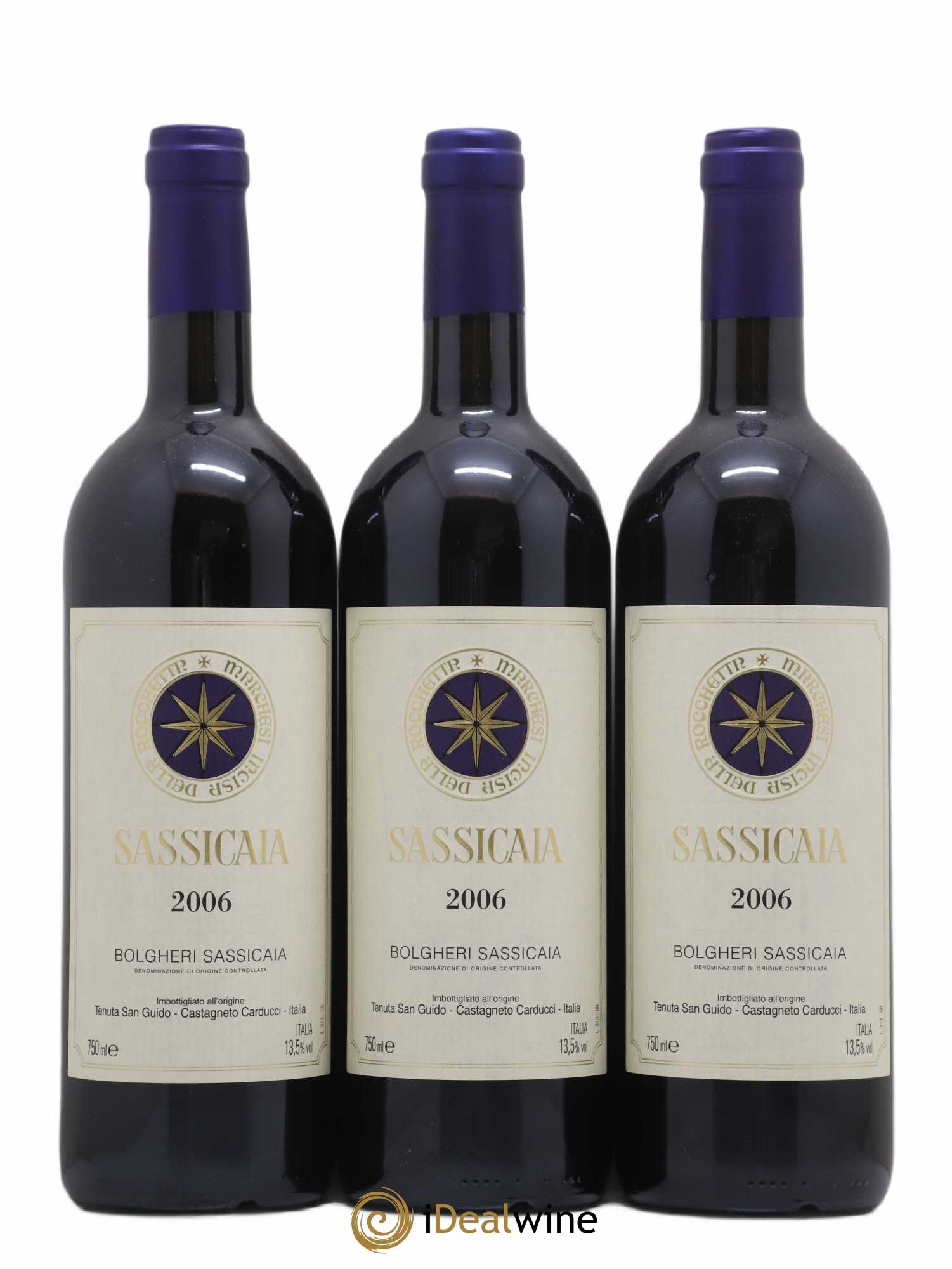 Bolgheri DOC Sassicaia Tenuta San Guido 2006 - Lot de 3 bouteilles - 0