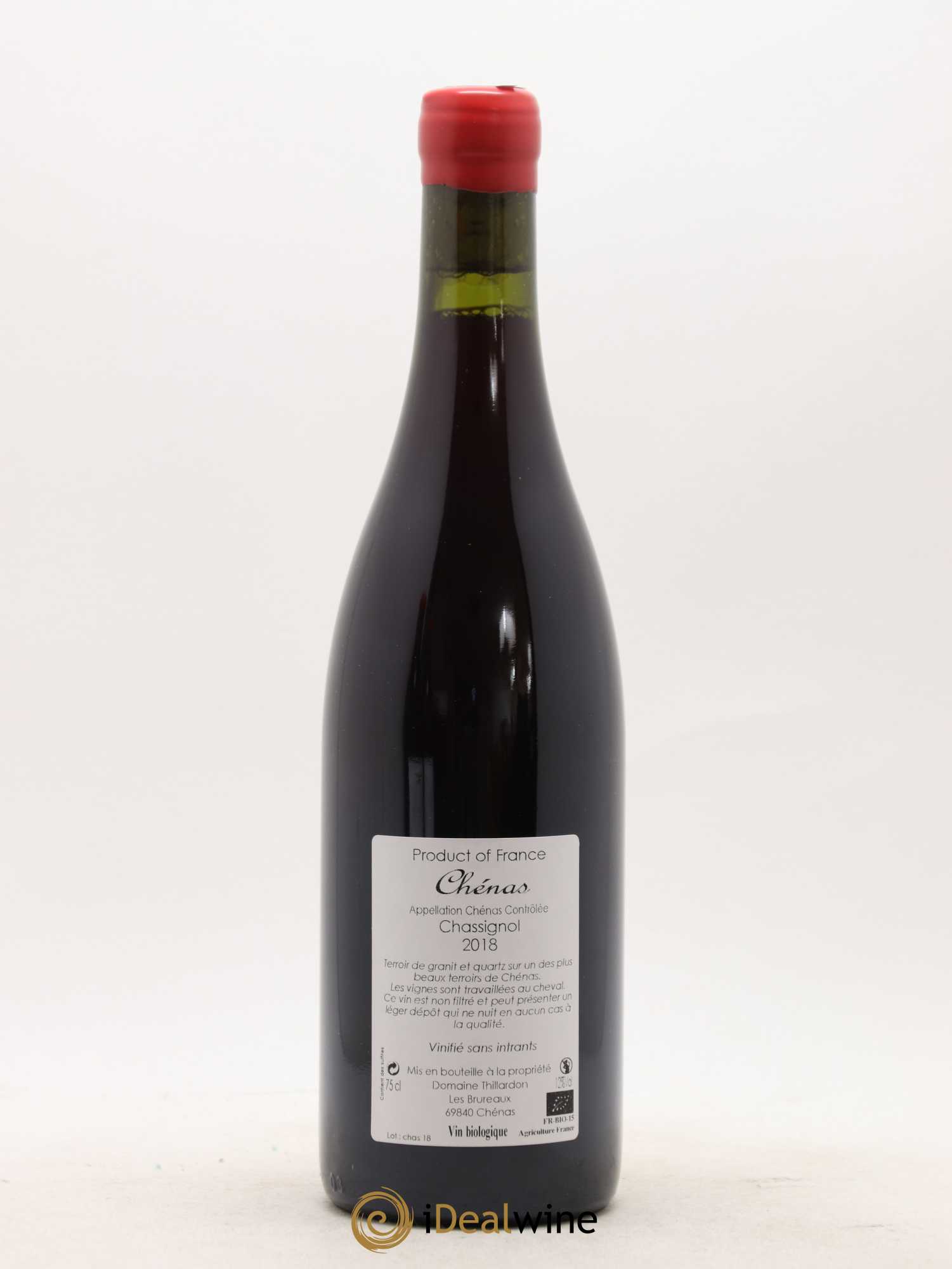 Chénas Chassignol Domaine Thillardon (sans prix de réserve) 2018 - Lot de 1 bouteille - 1