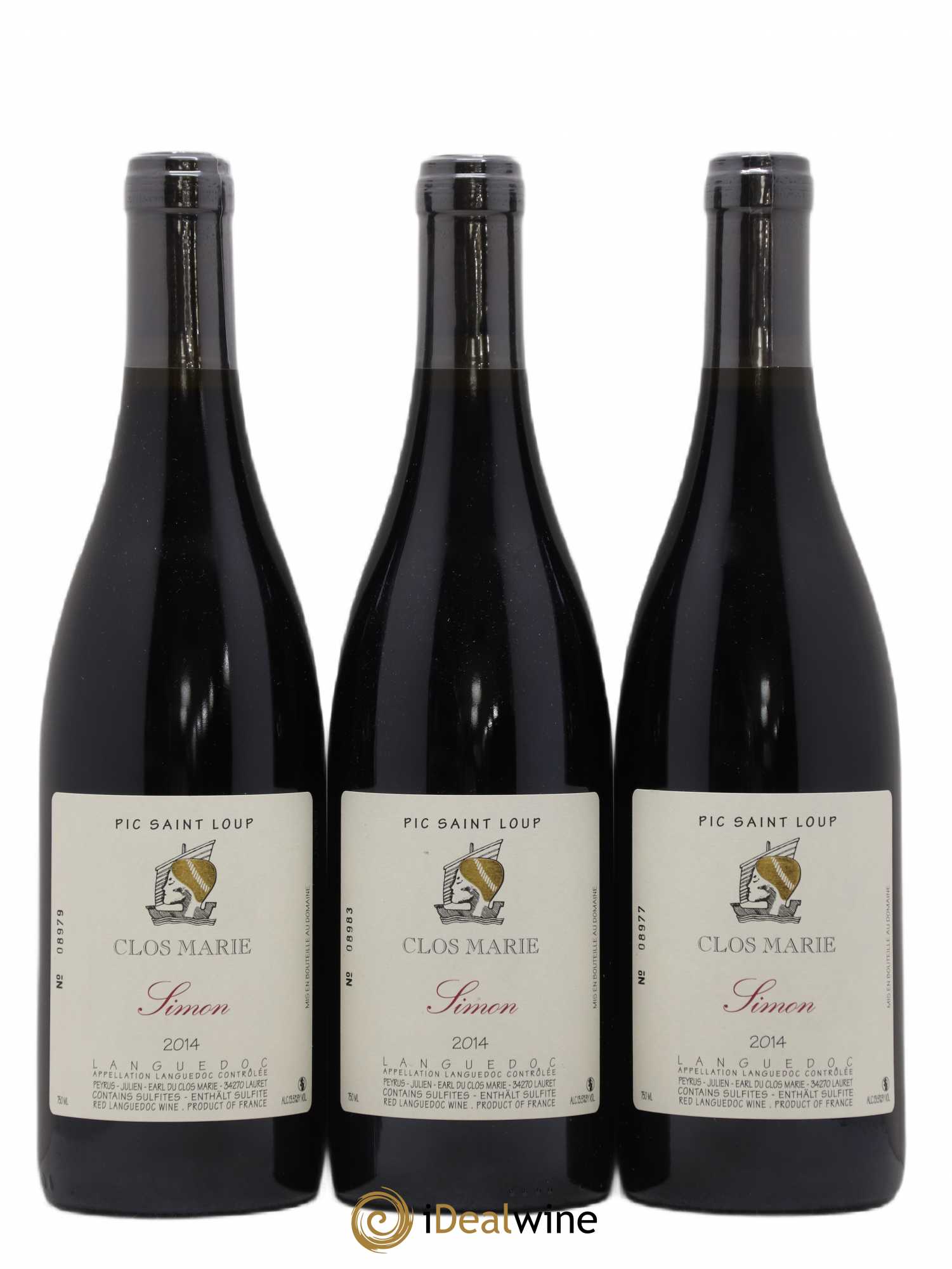 Pic Saint-Loup Clos Marie Cuvée Simon Christophe Peyrus et Françoise Julien (sans prix de réserve) 2014 - Lot de 3 bouteilles - 0
