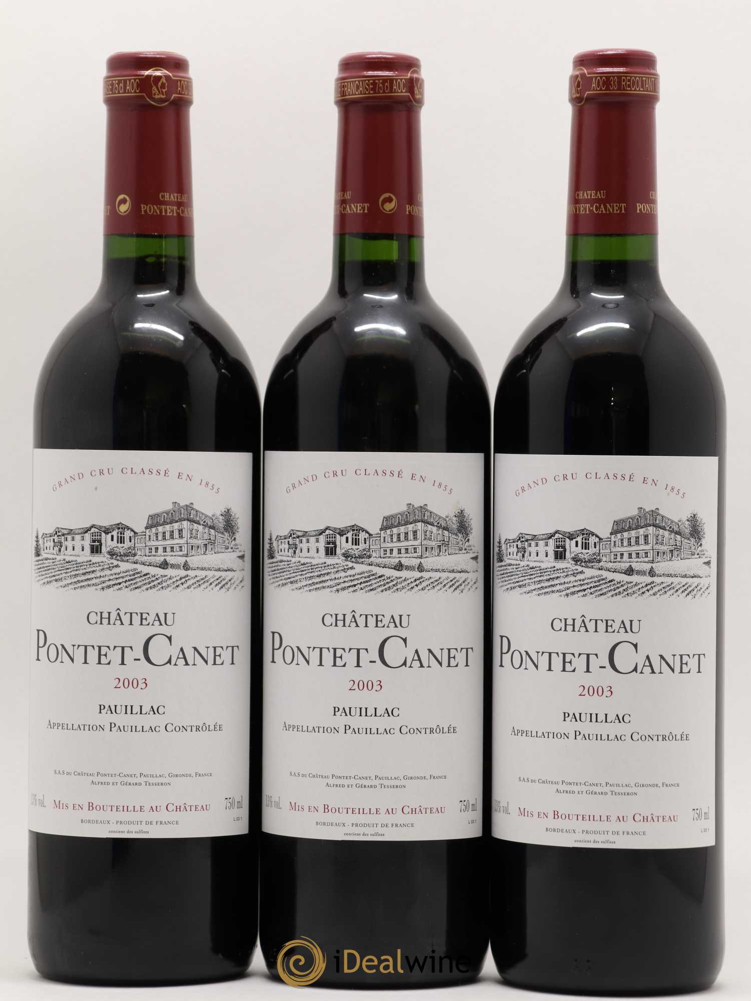 Château Pontet Canet 5ème Grand Cru Classé 2003 - Lot de 12 bouteilles - 1