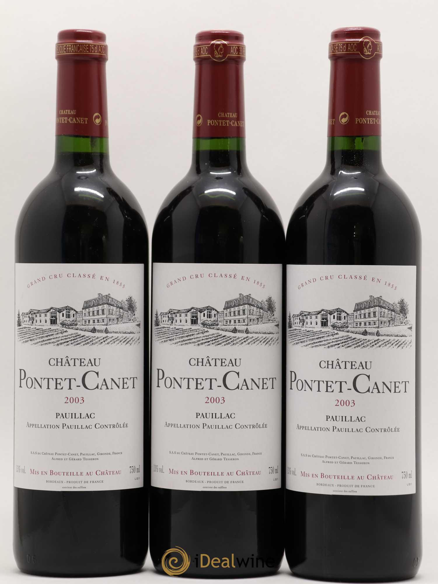 Château Pontet Canet 5ème Grand Cru Classé 2003 - Lot de 12 bouteilles - 2