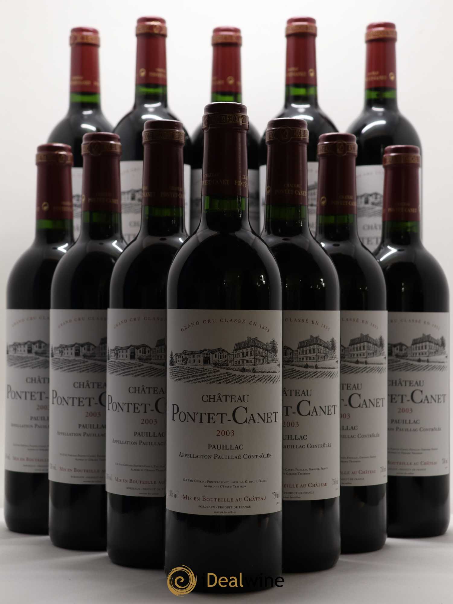 Château Pontet Canet 5ème Grand Cru Classé 2003 - Lot de 12 bouteilles - 0