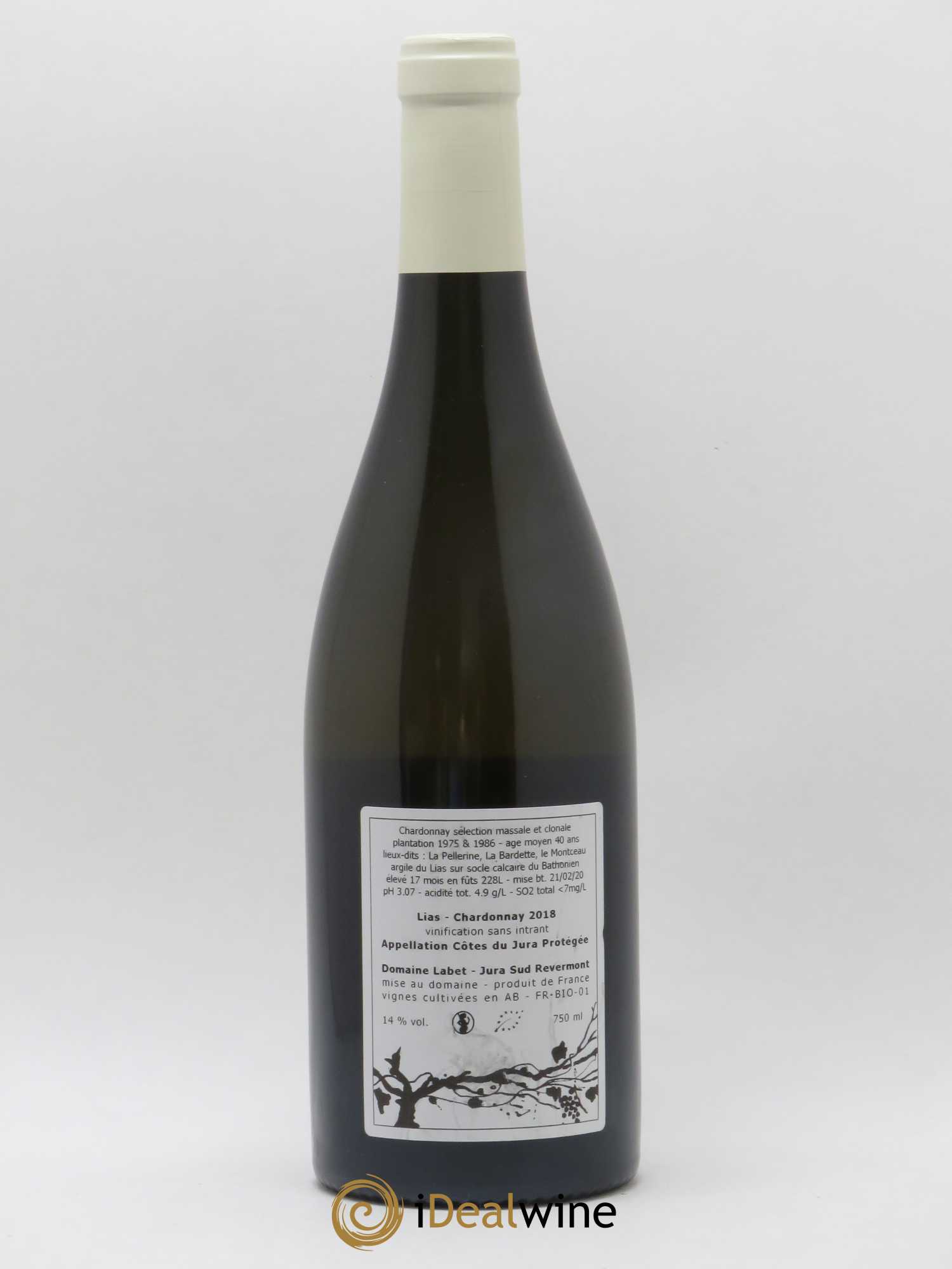 Côtes du Jura Chardonnay Lias Romain - Julien - Charline Labet 2018 - Lot de 1 bouteille - 1