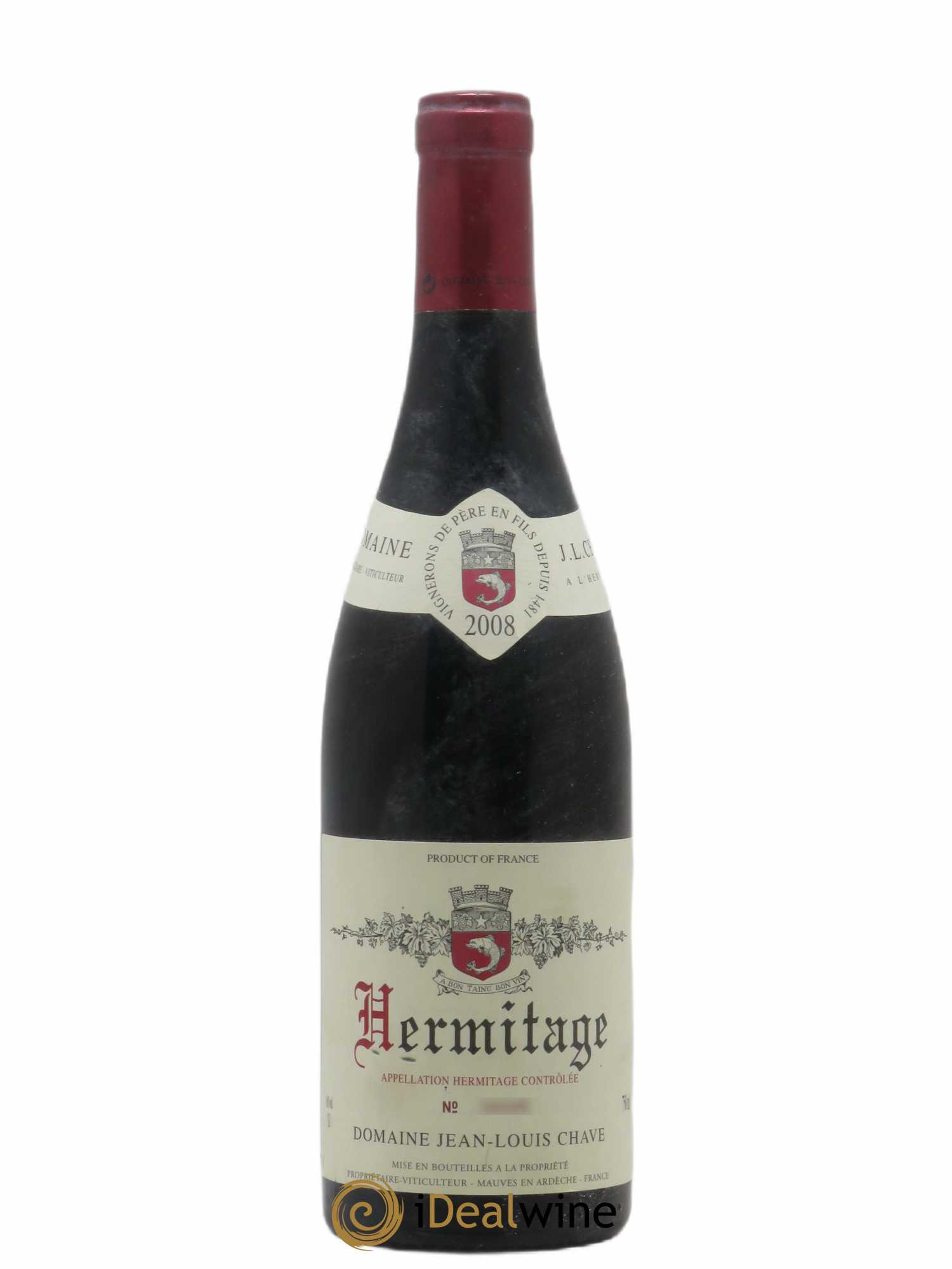 Hermitage Jean-Louis Chave (sans prix de réserve) 2008 - Lot de 1 bouteille - 0