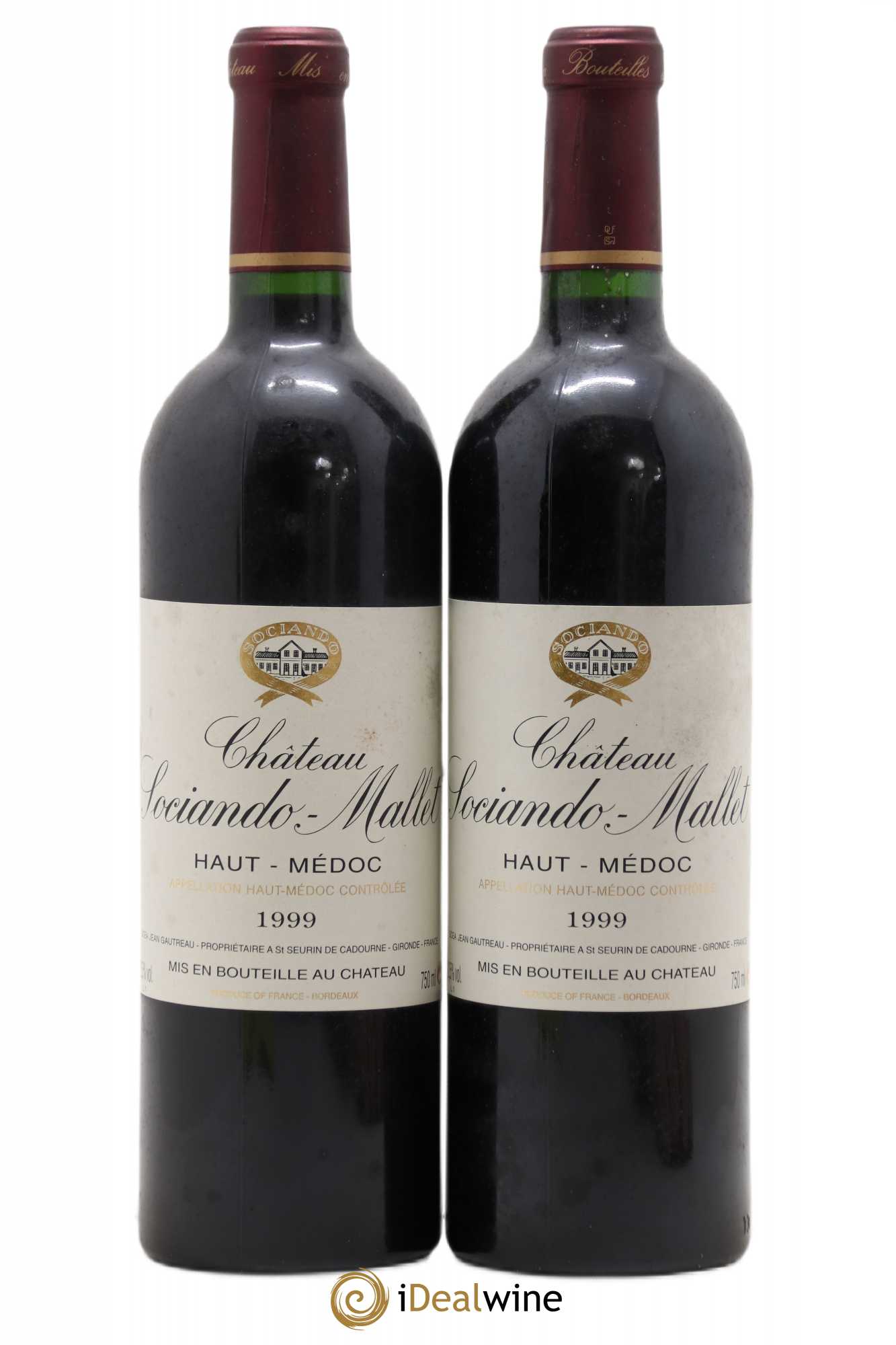 Château Sociando Mallet (sans prix de réserve) 1999 - Lot de 2 bouteilles - 0