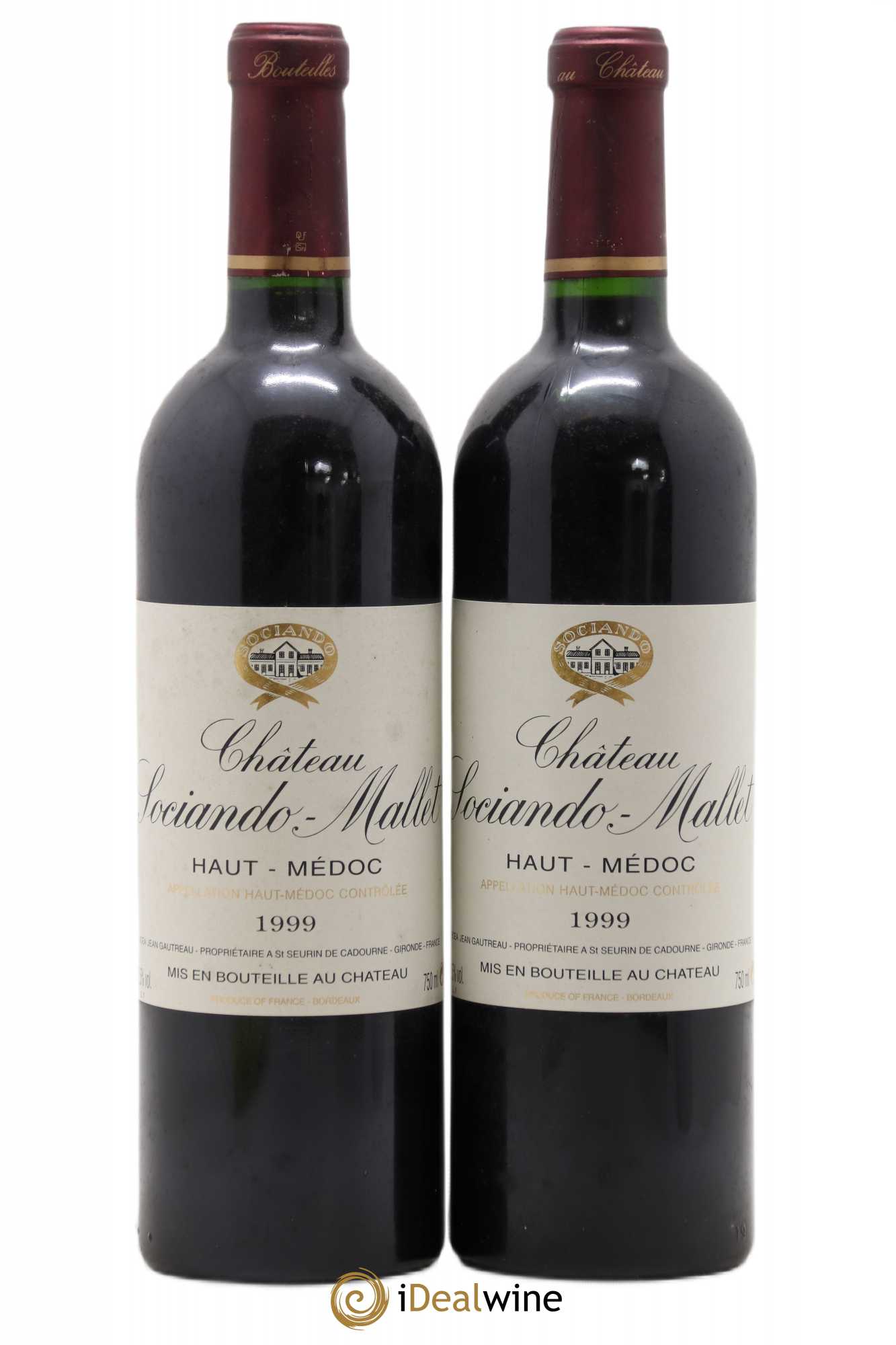 Château Sociando Mallet (sans prix de réserve) 1999 - Lot de 2 bouteilles - 0