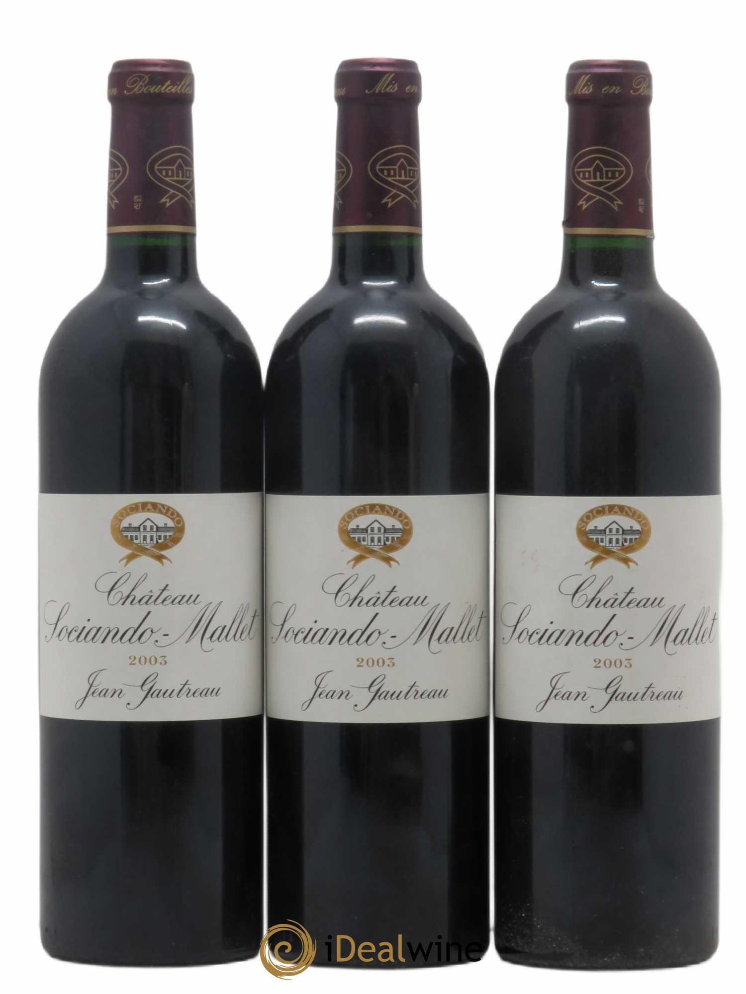 Château Sociando Mallet (sans prix de réserve) 2003 - Lot de 3 bouteilles - 0