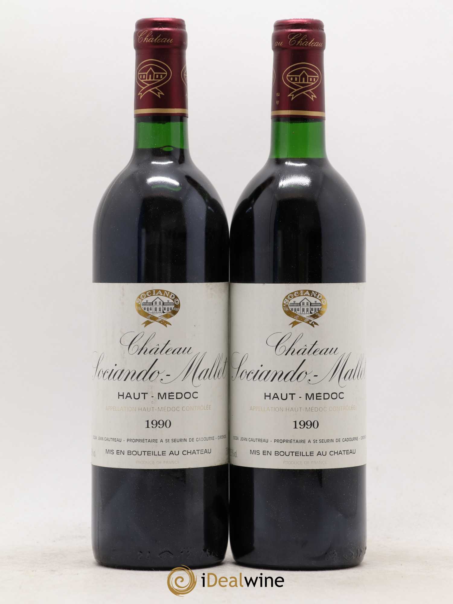 Château Sociando Mallet (sans prix de réserve) 1990 - Lot de 2 bouteilles - 0
