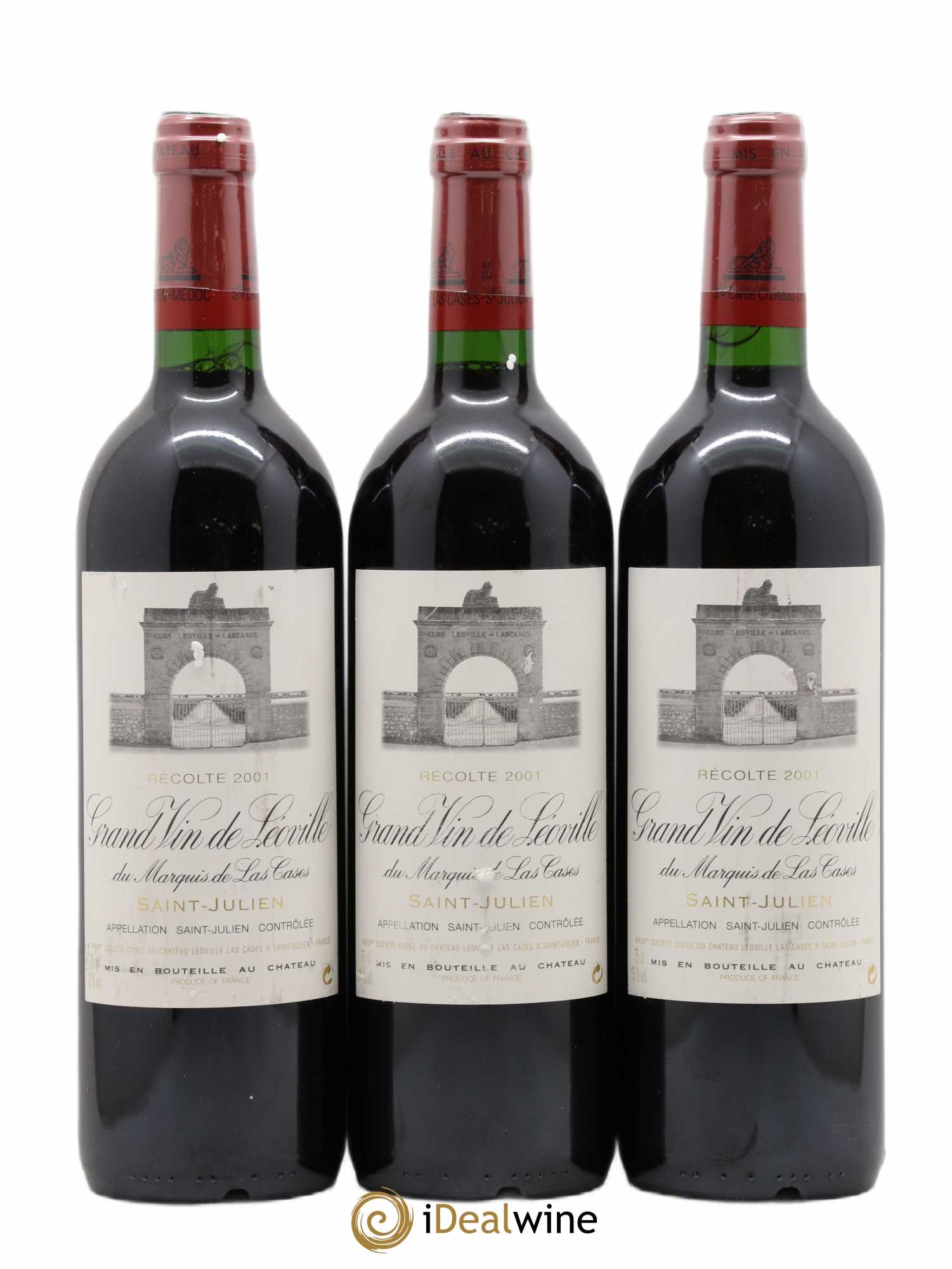 Château Léoville Las Cases 2ème Grand Cru Classé 2001 - Lot de 3 bouteilles - 0