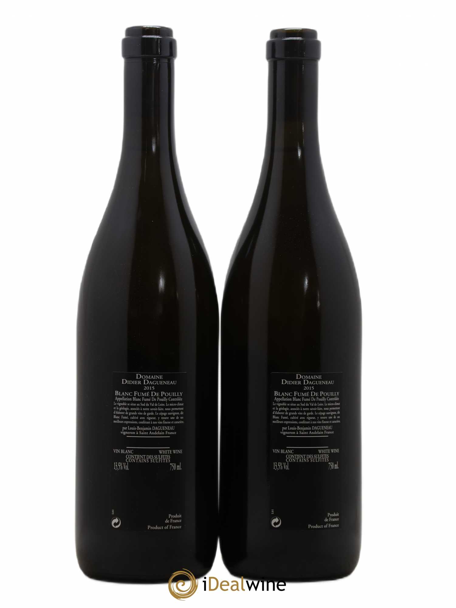 Vin de France (anciennement Pouilly-Fumé) Silex Dagueneau (Domaine Didier - Louis-Benjamin) (senza prezzo di riserva) 2015 - Lotto di 2 bottiglie - 1