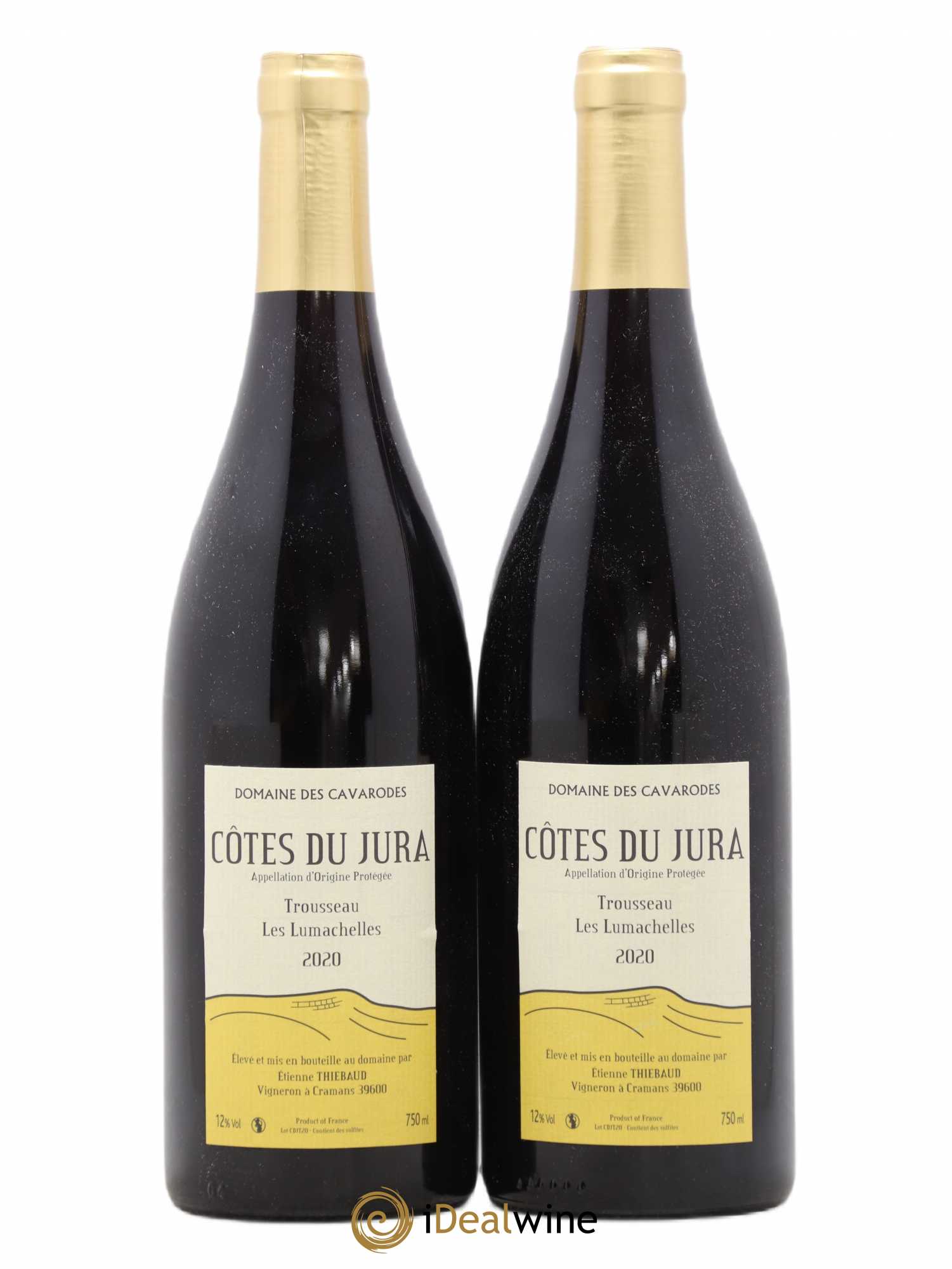 Côtes du Jura Trousseau Les Lumachelles Cavarodes (Domaine des) - Etienne Thiébaud (sans prix de réserve) 2020 - Lot de 2 bouteilles - 0