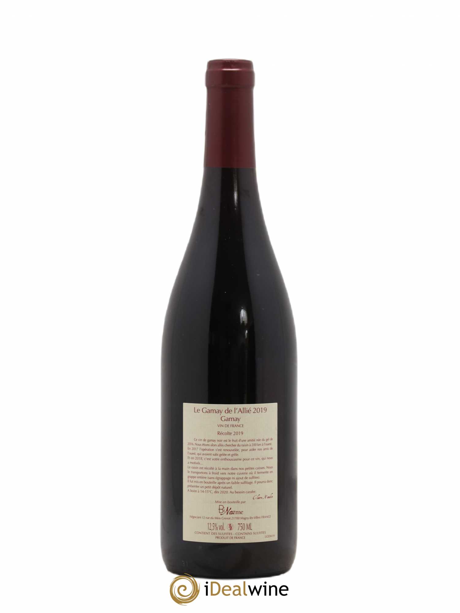 Vin de France Le Gamay de l'Allié Domaine Binaume Bizot-Naudin (sans prix de réserve) 2019 - Posten von 1 Flasche - 1