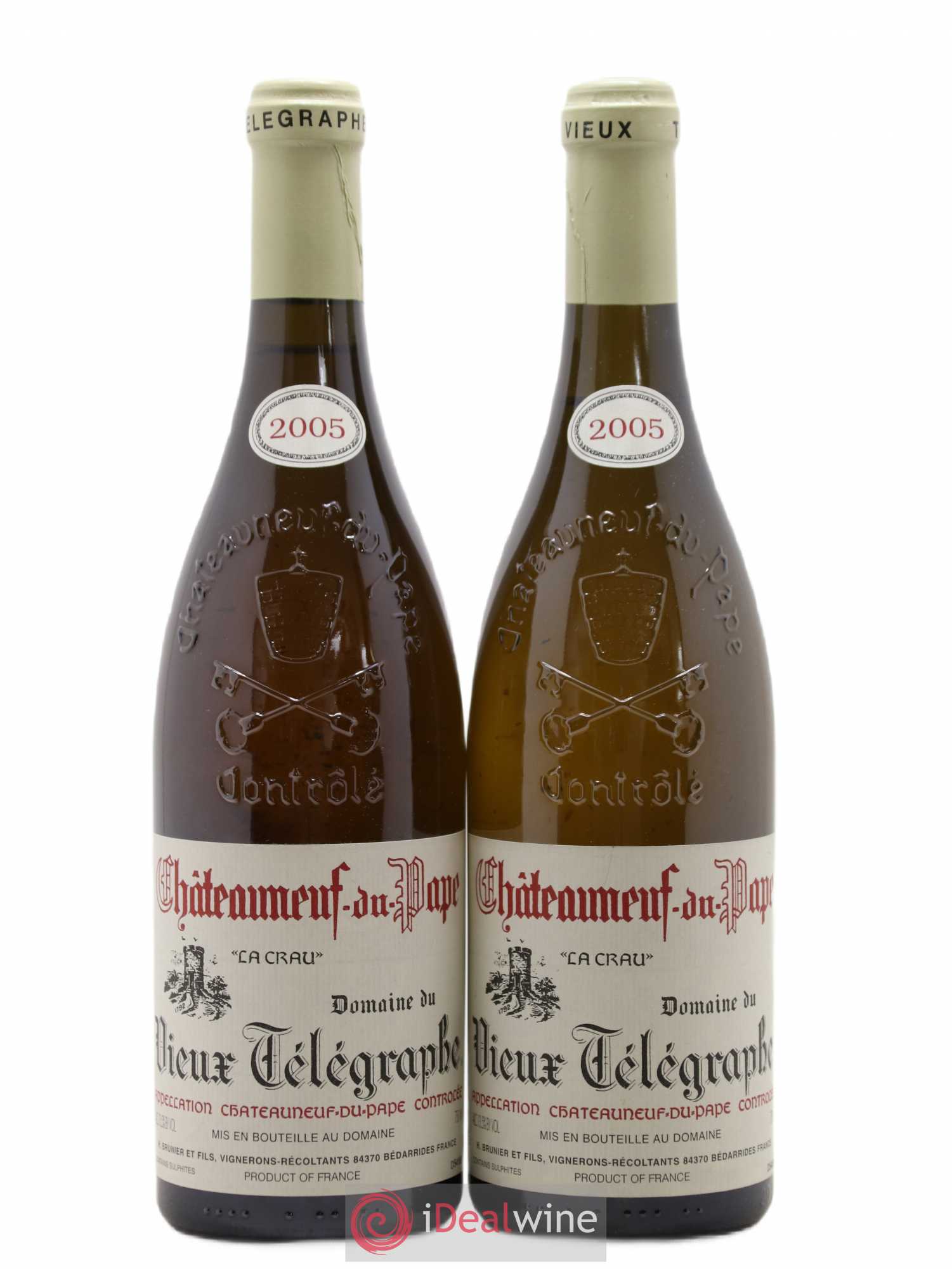 Châteauneuf-du-Pape Vieux Télégraphe (Domaine du) Vignobles Brunier (sans prix de réserve) 2005 - Lot de 2 bouteilles - 0