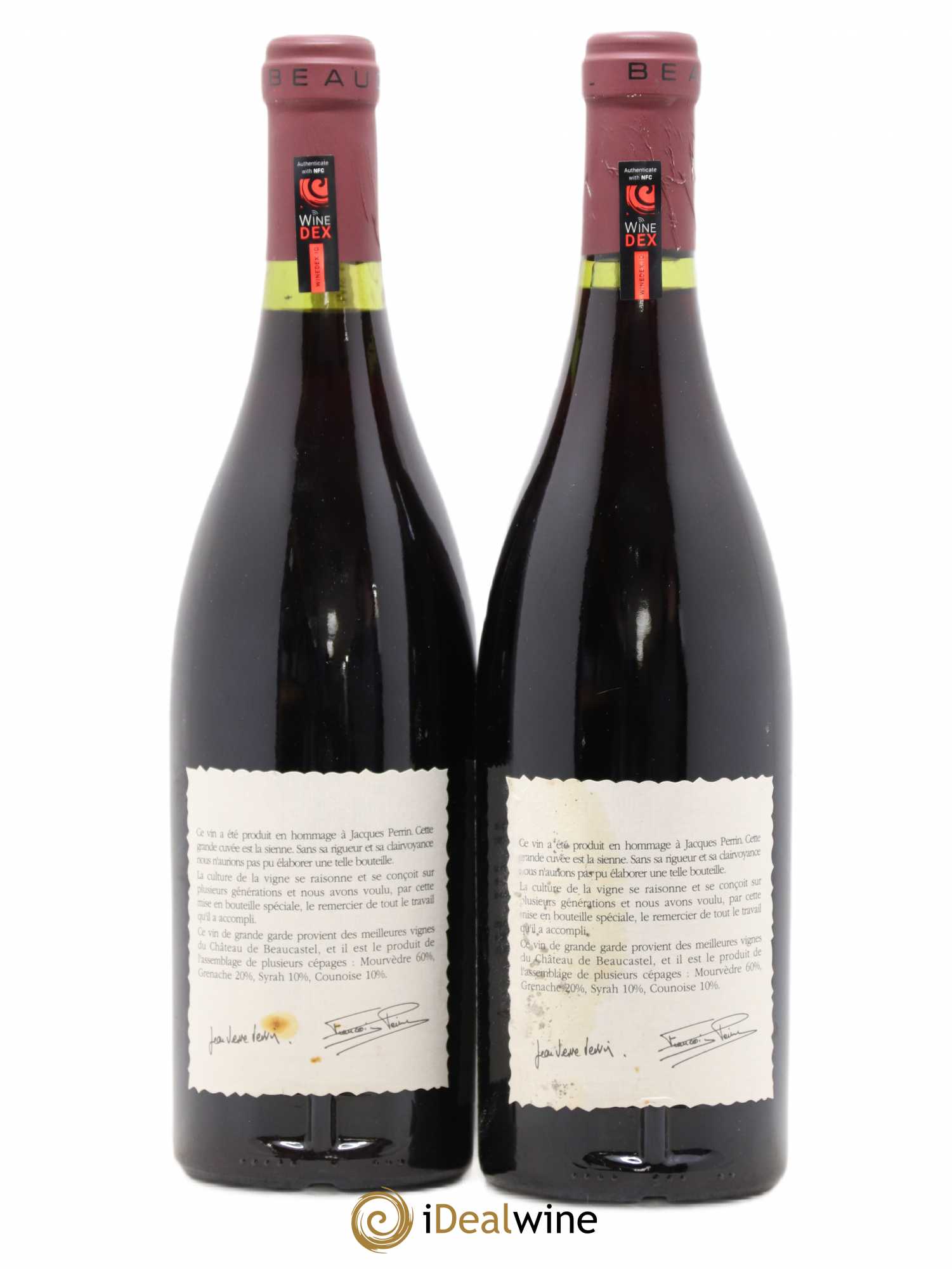 Châteauneuf-du-Pape Château de Beaucastel Hommage à Jacques Perrin Famille Perrin 1989 - Lot de 2 bouteilles - 1