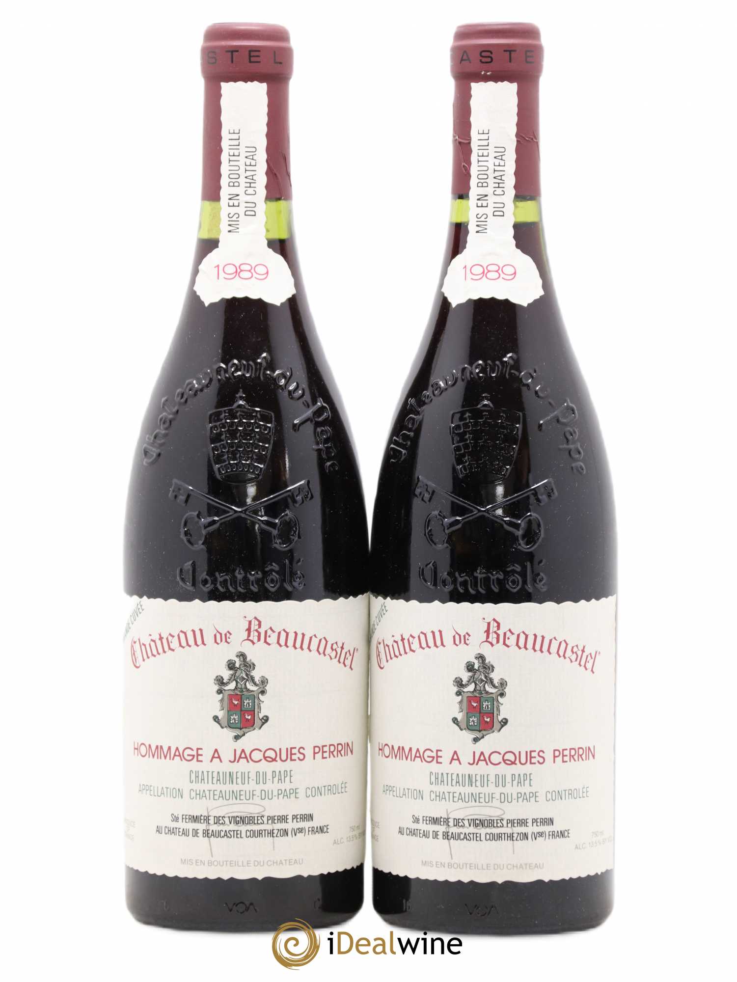 Châteauneuf-du-Pape Château de Beaucastel Hommage à Jacques Perrin Famille Perrin 1989 - Lot de 2 bouteilles - 0