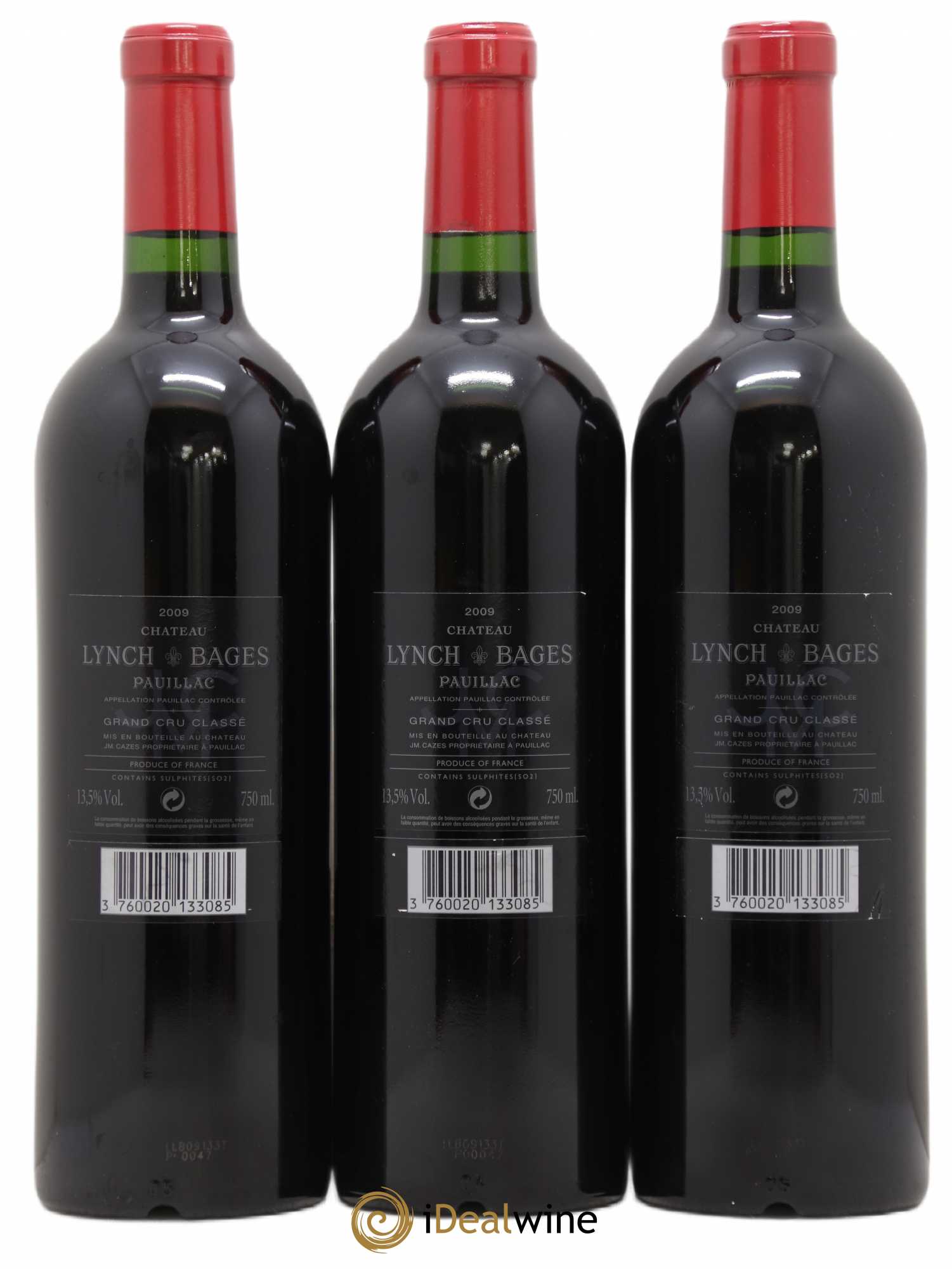 Château Lynch Bages 5ème Grand Cru Classé 2009 - Lot de 3 bouteilles - 1