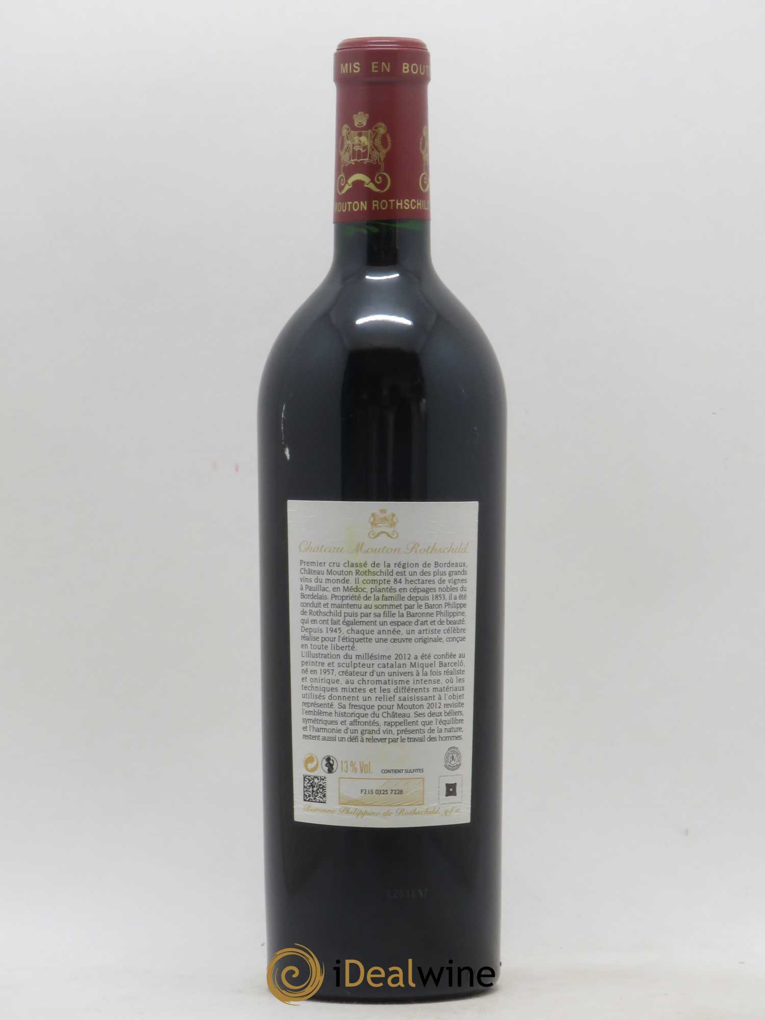Château Mouton Rothschild 1er Grand Cru Classé (sans prix de réserve) 2012 - Lot de 1 bouteille - 1
