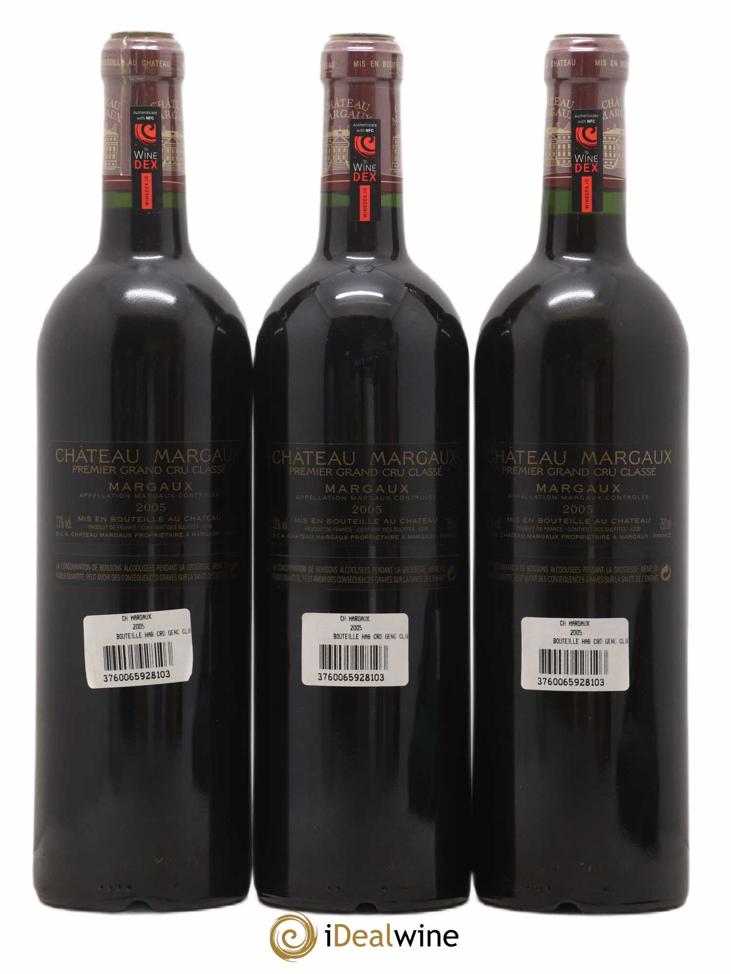 Château Margaux 1er Grand Cru Classé 2005 - Lot de 3 bouteilles - 1