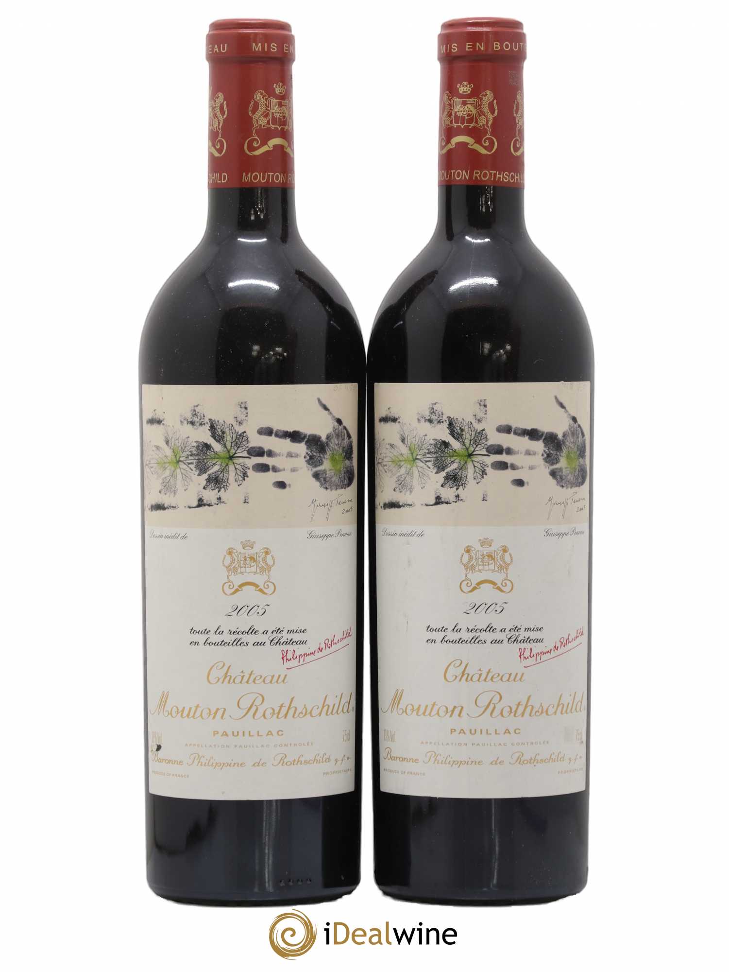 Château Mouton Rothschild 1er Grand Cru Classé 2005 - Lot de 2 bouteilles - 0