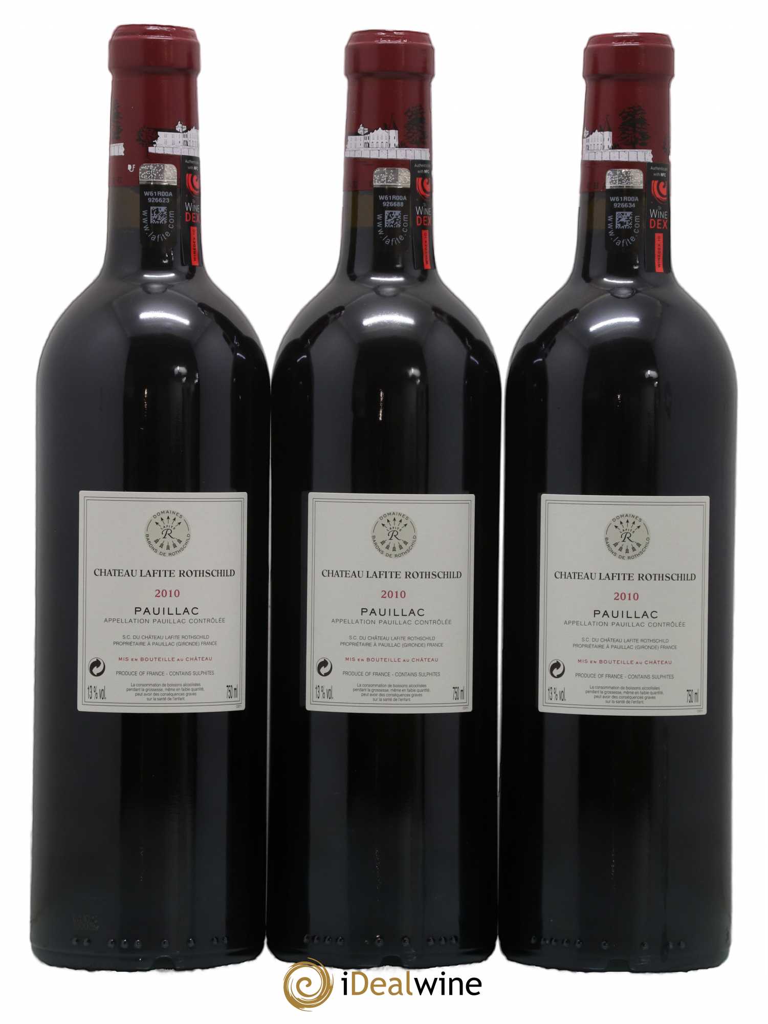 Château Lafite Rothschild 1er Grand Cru Classé 2010 - Lot de 3 bouteilles - 1