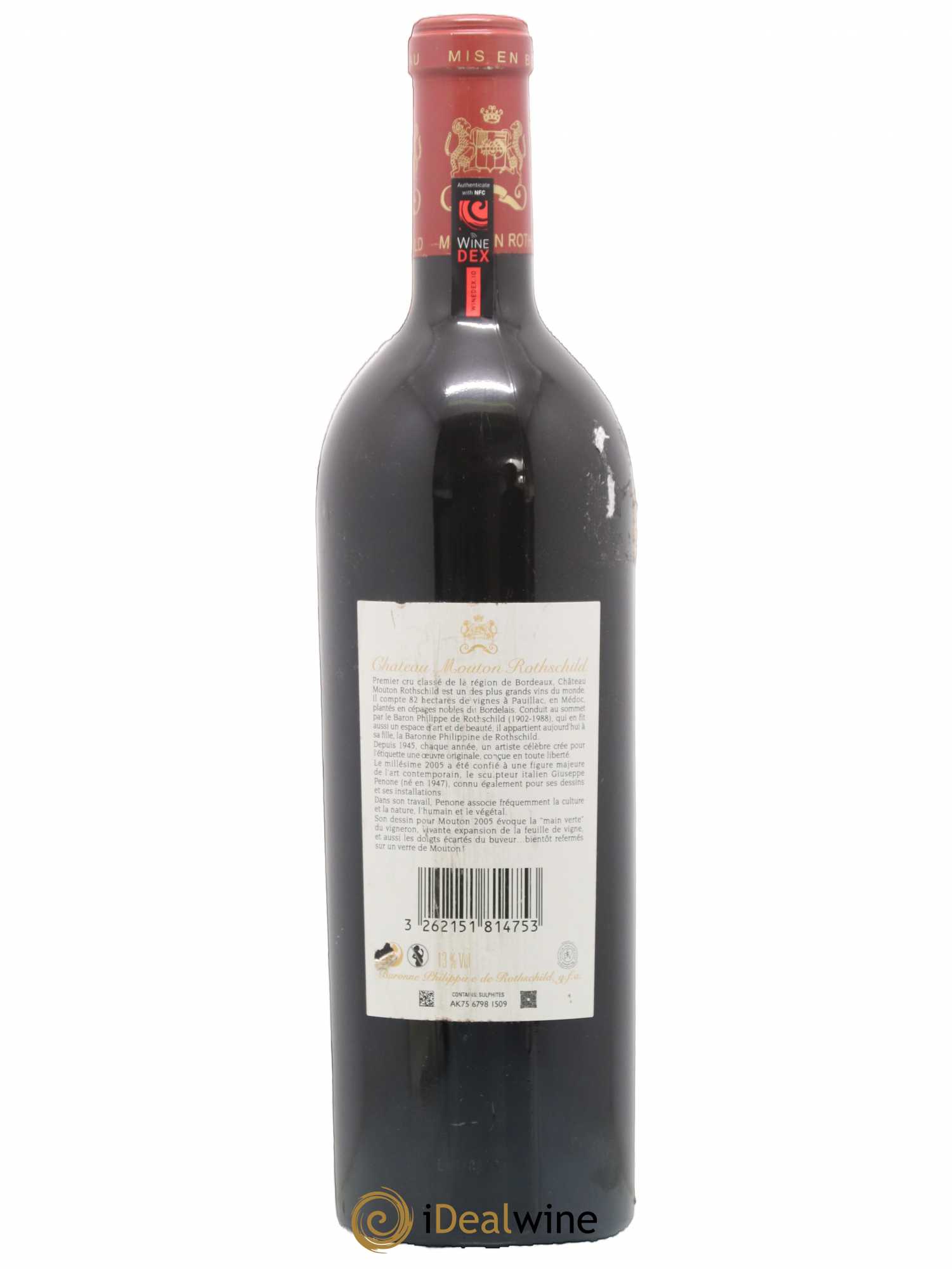 Château Mouton Rothschild 1er Grand Cru Classé 2005 - Lot de 1 bouteille - 1