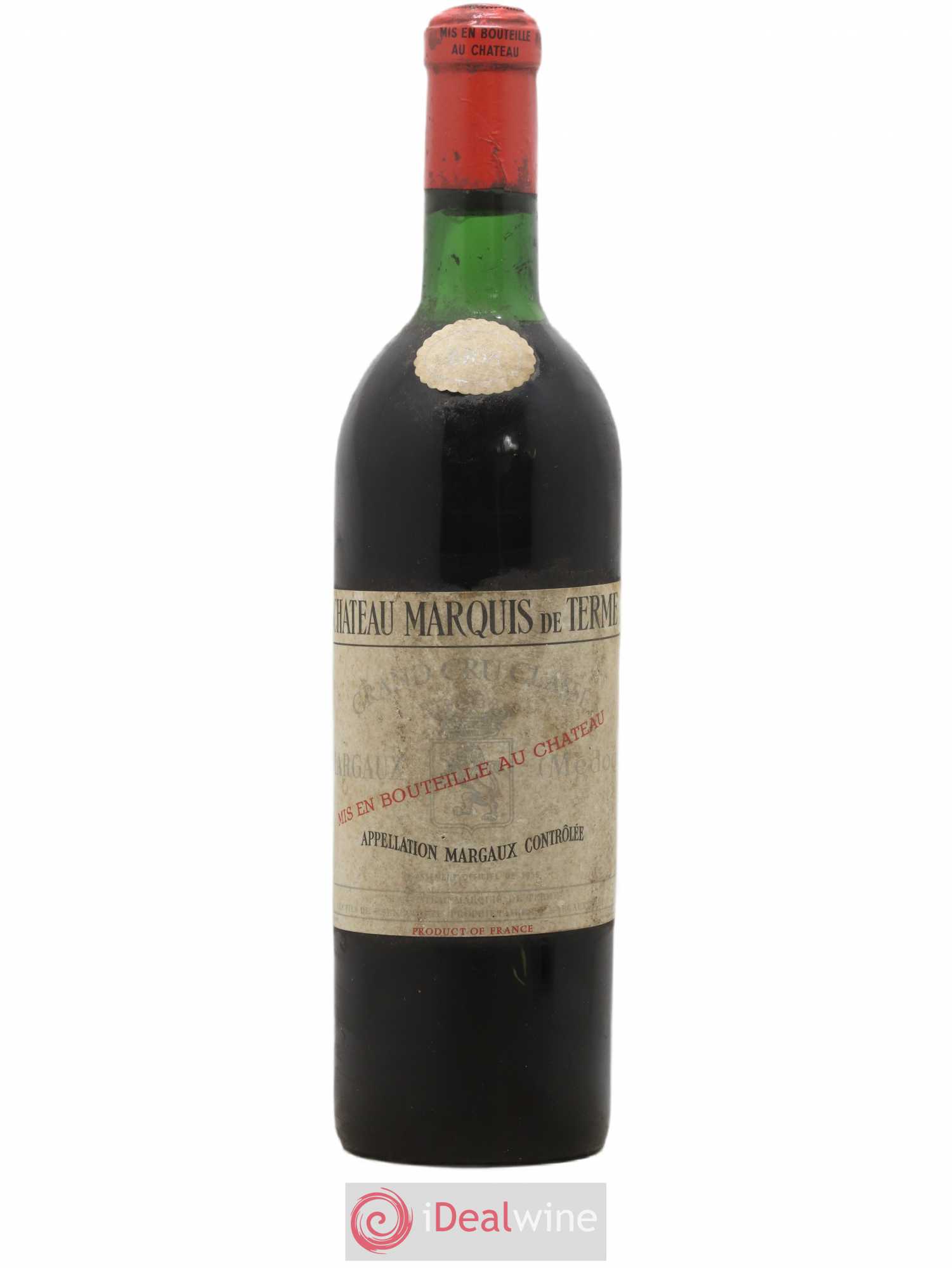 Château Marquis de Terme 4ème Grand Cru Classé 1968 - Lot de 1 bouteille - 0