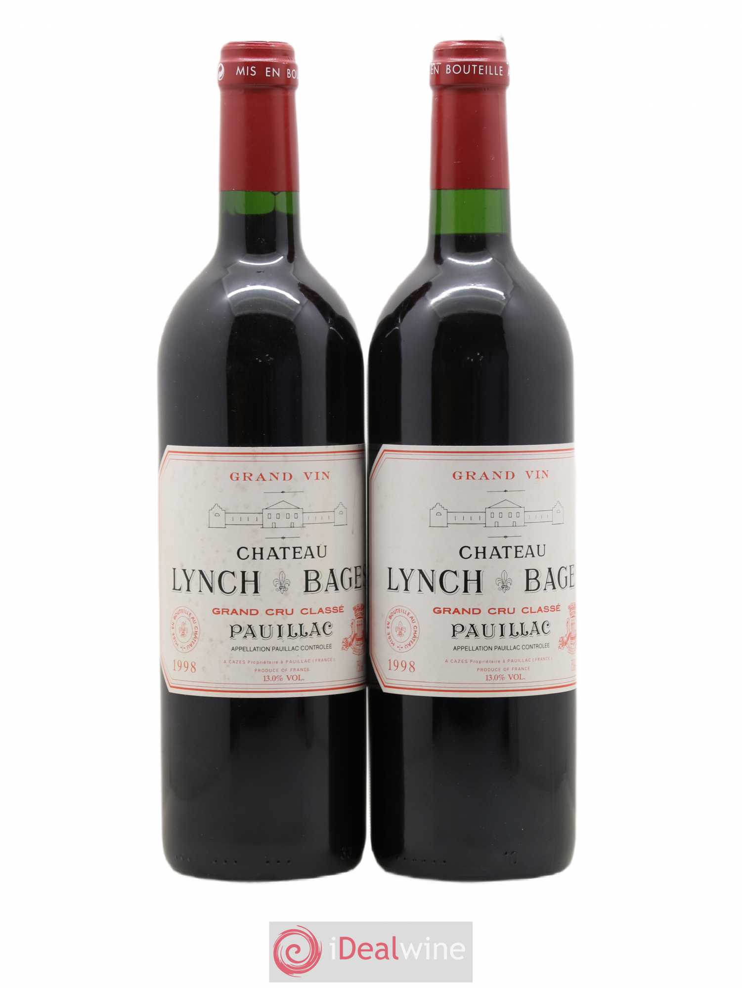 Château Lynch Bages 5ème Grand Cru Classé 1998 - Lot de 2 bouteilles - 0