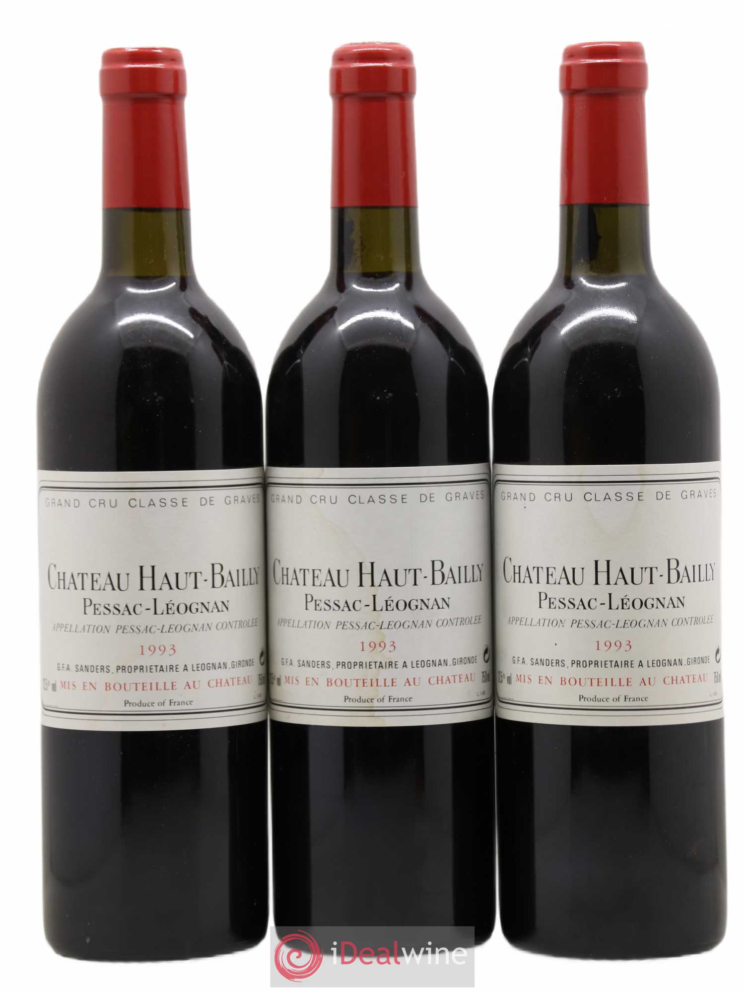 Château Haut-Bailly Cru Classé de Graves 1993 - Lot de 3 bouteilles - 0