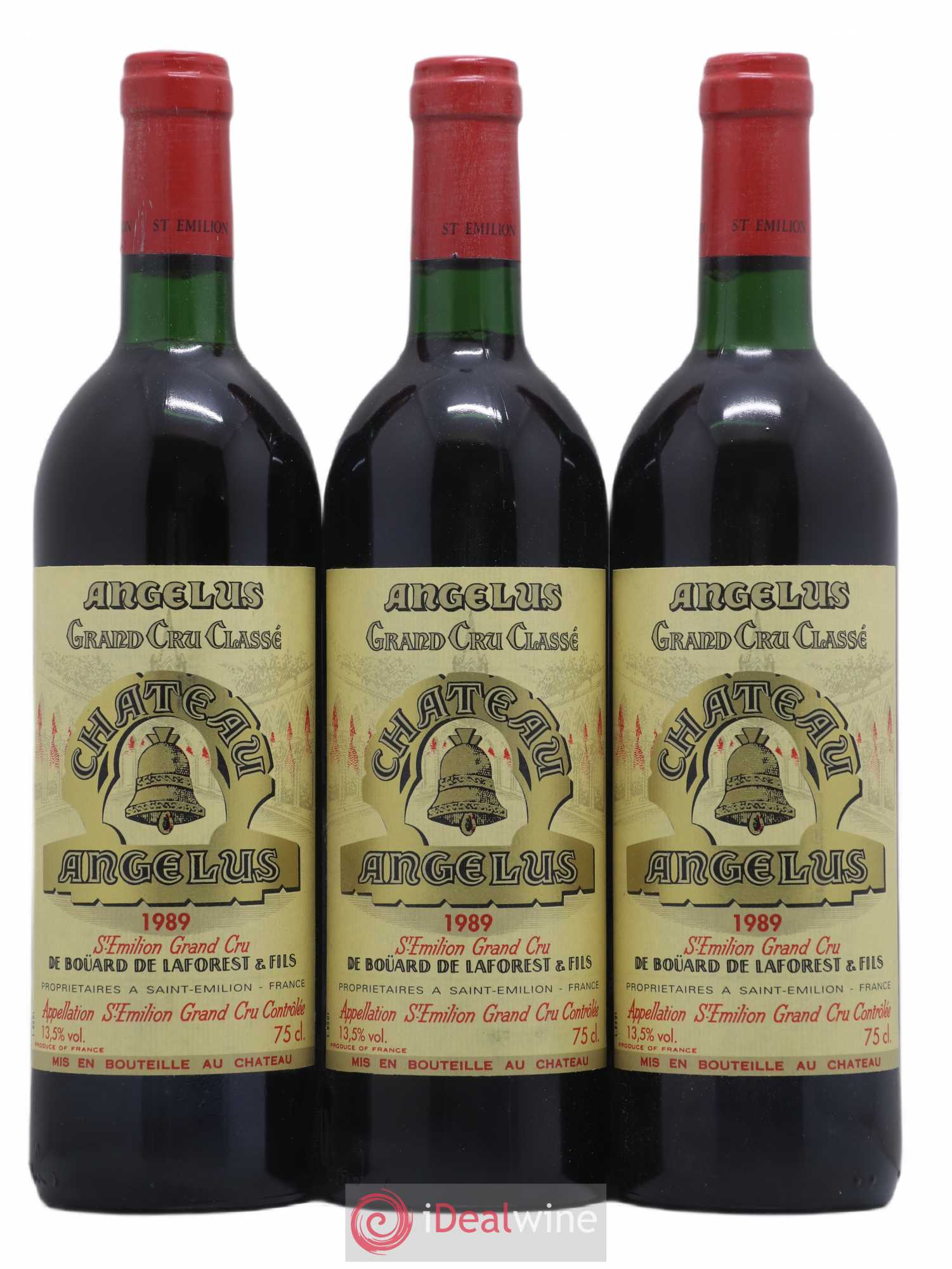 Château Angélus 1er Grand Cru Classé A 1989 - Lot de 3 bouteilles - 0