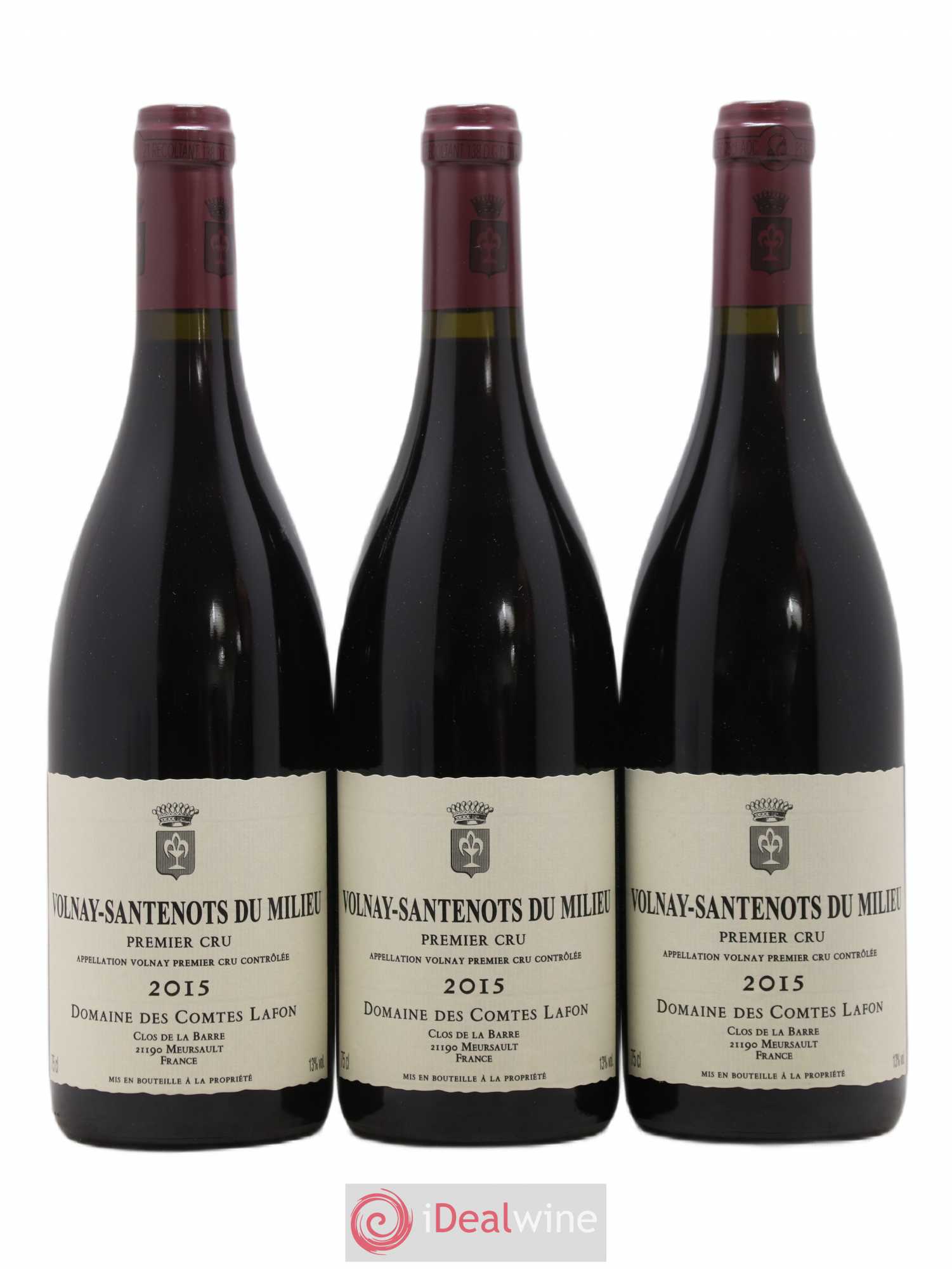 Volnay 1er Cru Santenots du Milieu Comtes Lafon (Domaine des) 2015 - Lot de 3 bouteilles - 0