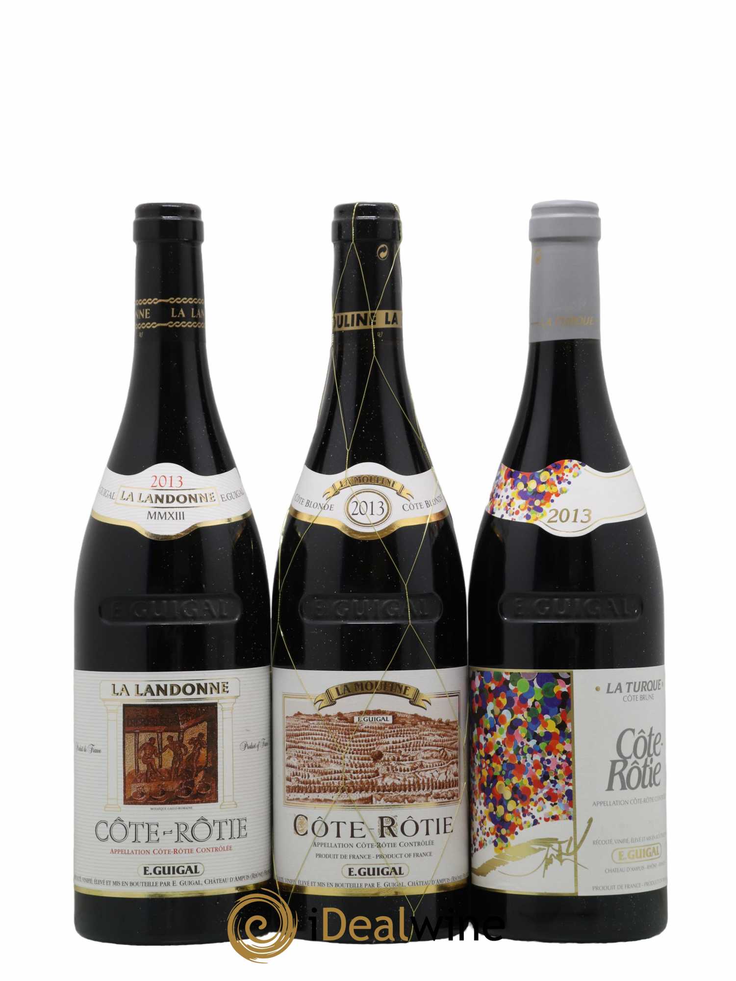 Côte-Rôtie Guigal Trilogie La Turque - La Landonne - La Mouline 2013 - Lot de 3 bouteilles - 0
