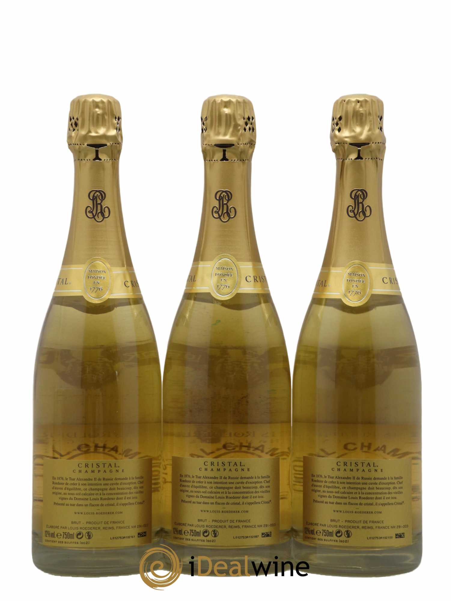 Cristal Louis Roederer 2008 - Lot of 3 bottles - 1