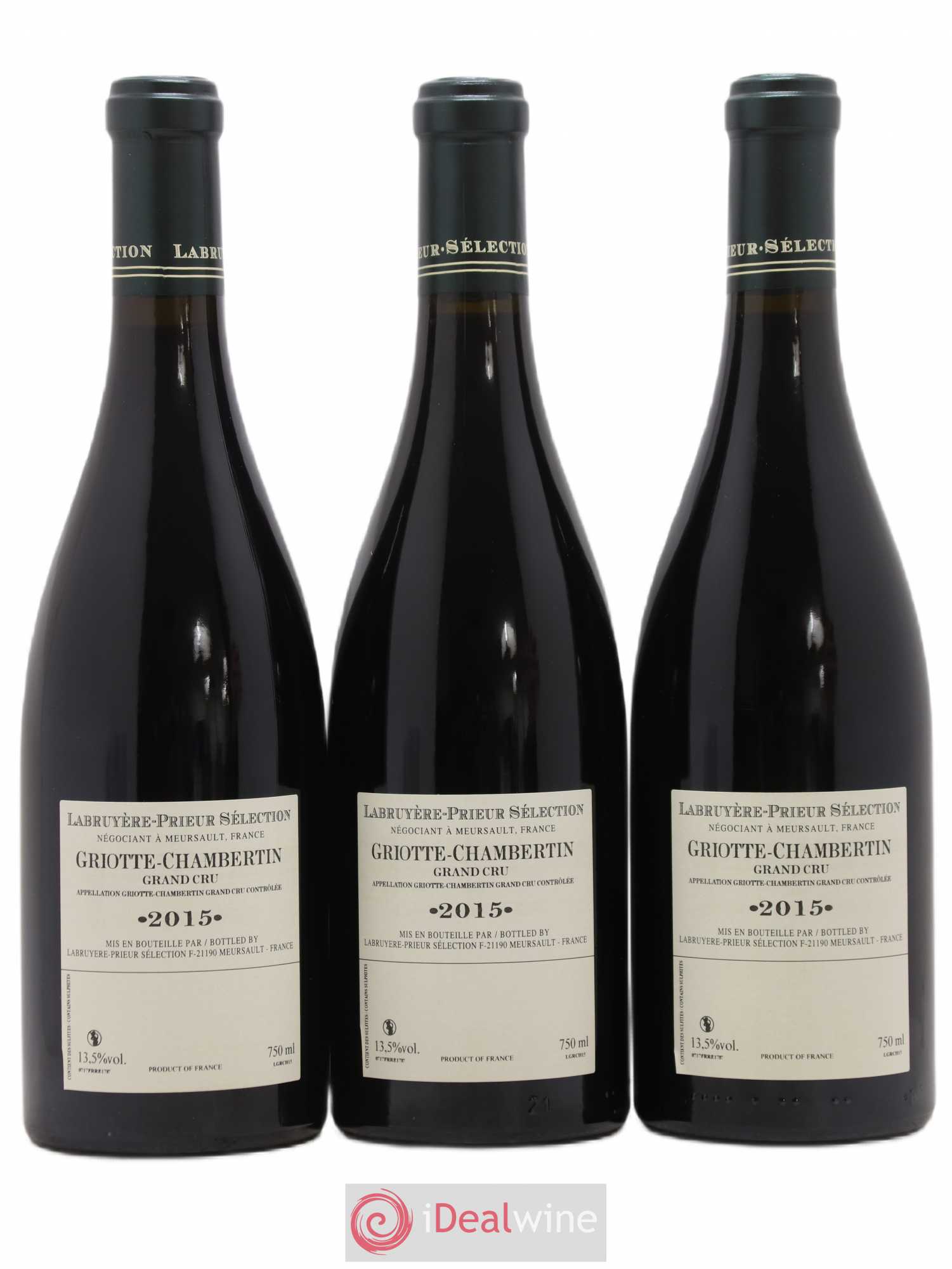 Griotte-Chambertin Grand Cru Labruyere-Prieur 2015 - Lot de 3 bouteilles - 1