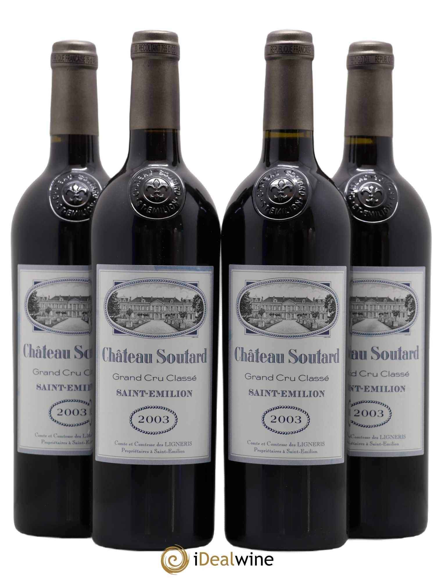 Château Soutard Grand Cru Classé 2003 - Lot de 4 bouteilles - 0