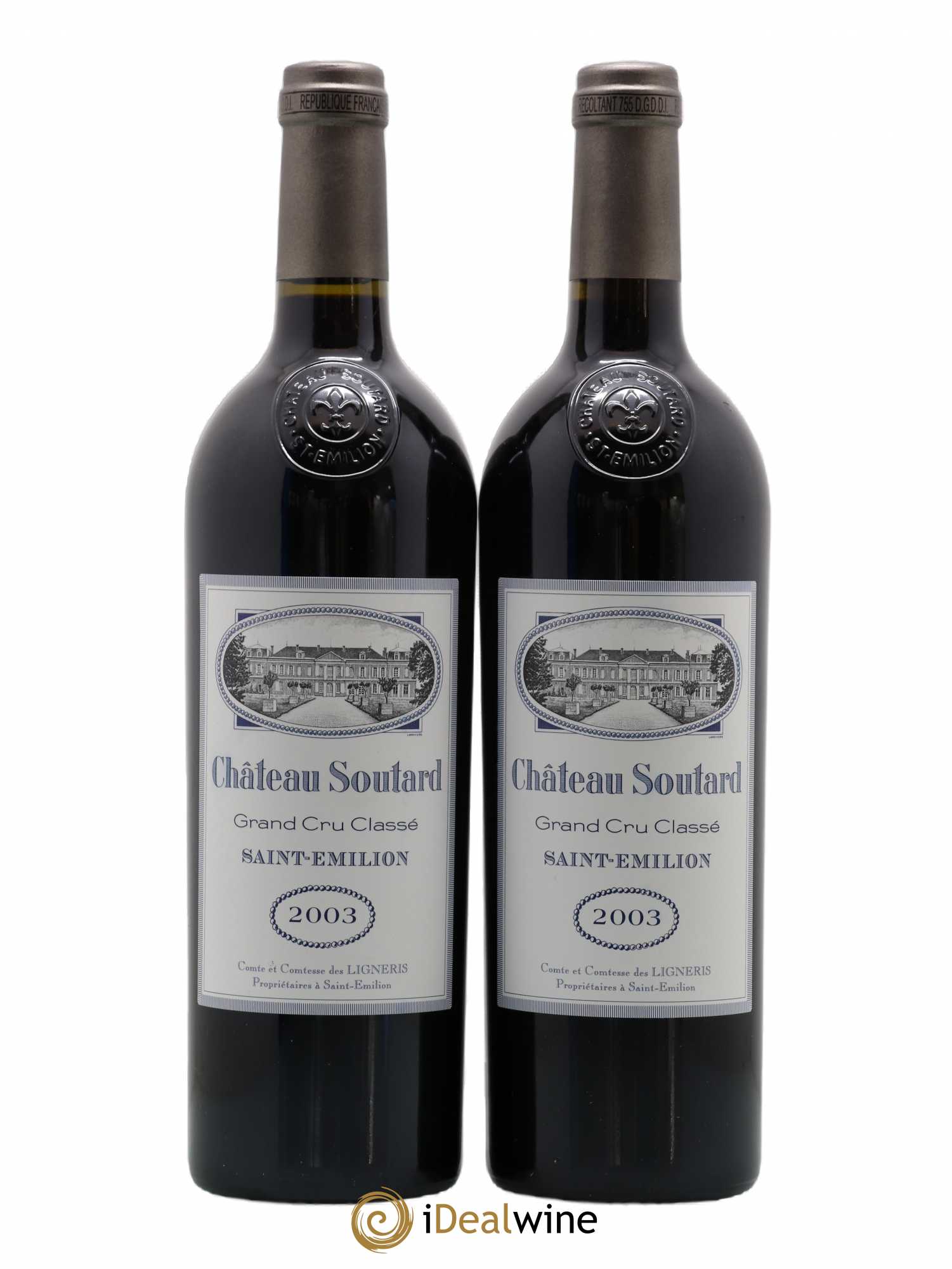 Château Soutard Grand Cru Classé 2003 - Lot de 2 bouteilles - 0