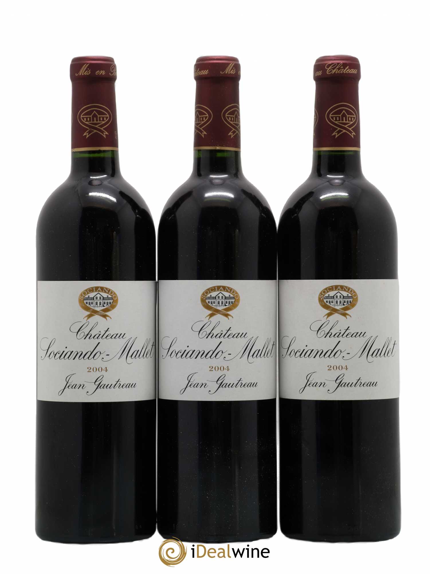 Château Sociando Mallet 2004 - Lot de 3 bouteilles - 0